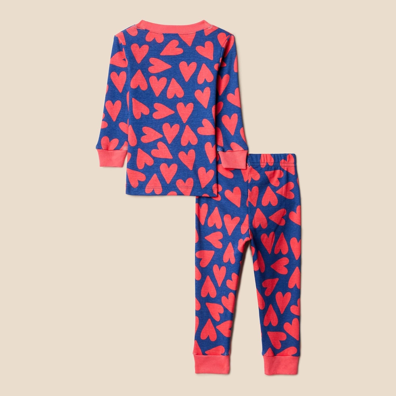 image:imageAmazon Essentials Babies Toddlers and Boys SnugFit Cotton Rib Pajama Sleepwear Sets MultipacksBlue Orange Hearts