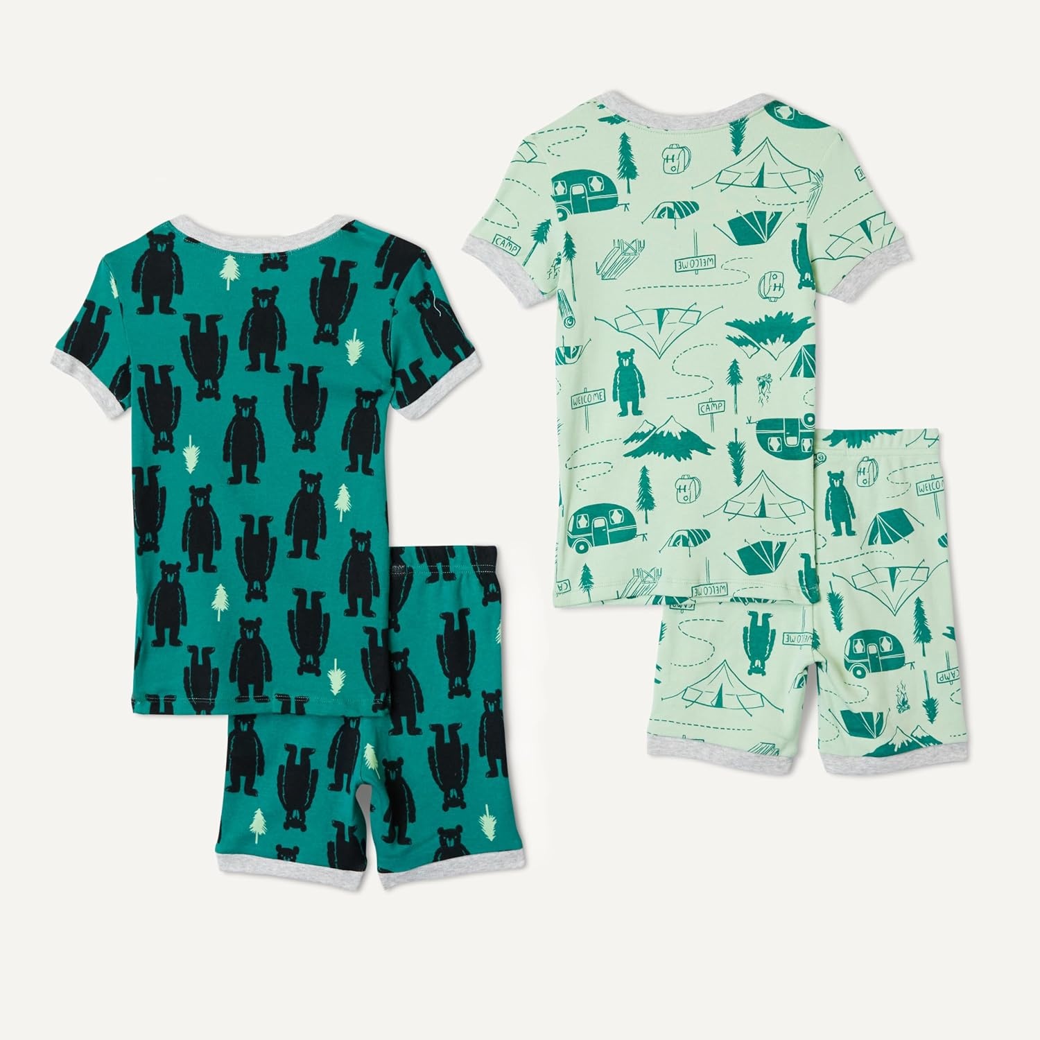 image:imageAmazon Essentials Babies Toddlers and Boys SnugFit Cotton Rib Pajama Sleepwear Sets MultipacksHappy Camper