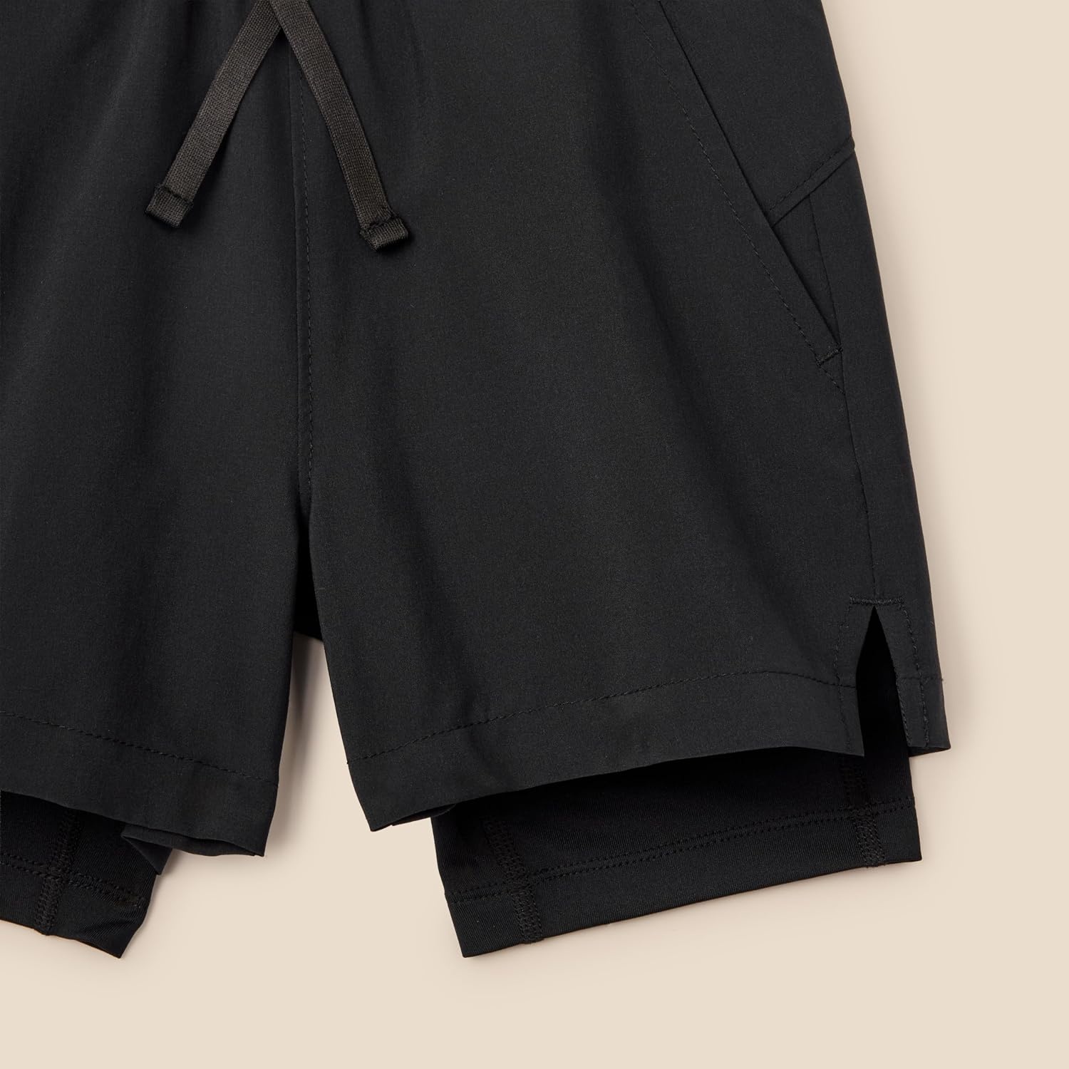 image:imageAmazon Essentials Boys Active Performance Stretch Woven Athletic Training Shorts with LinerBlack