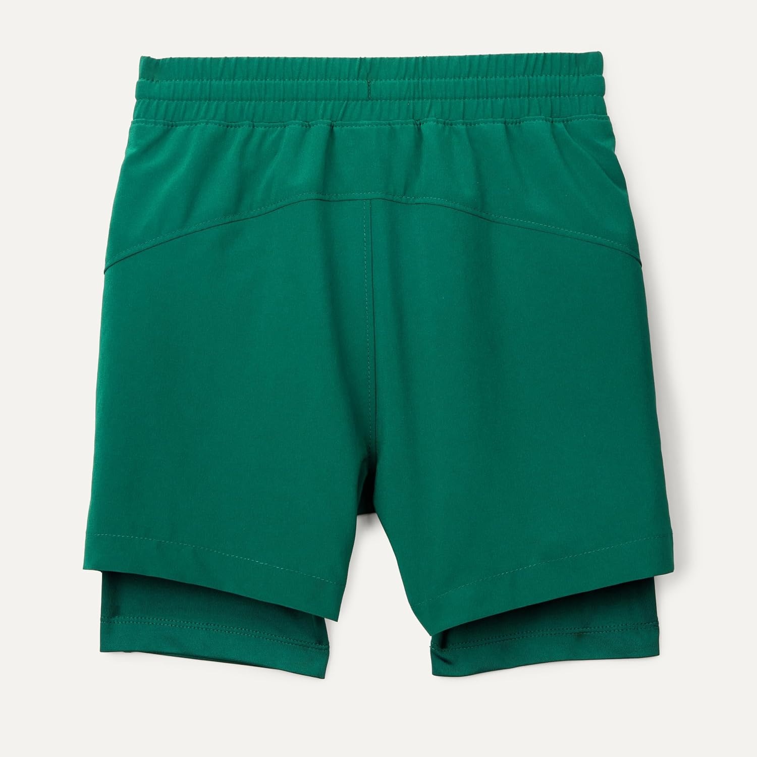 image:imageAmazon Essentials Boys Active Performance Stretch Woven Athletic Training Shorts with LinerDark Green