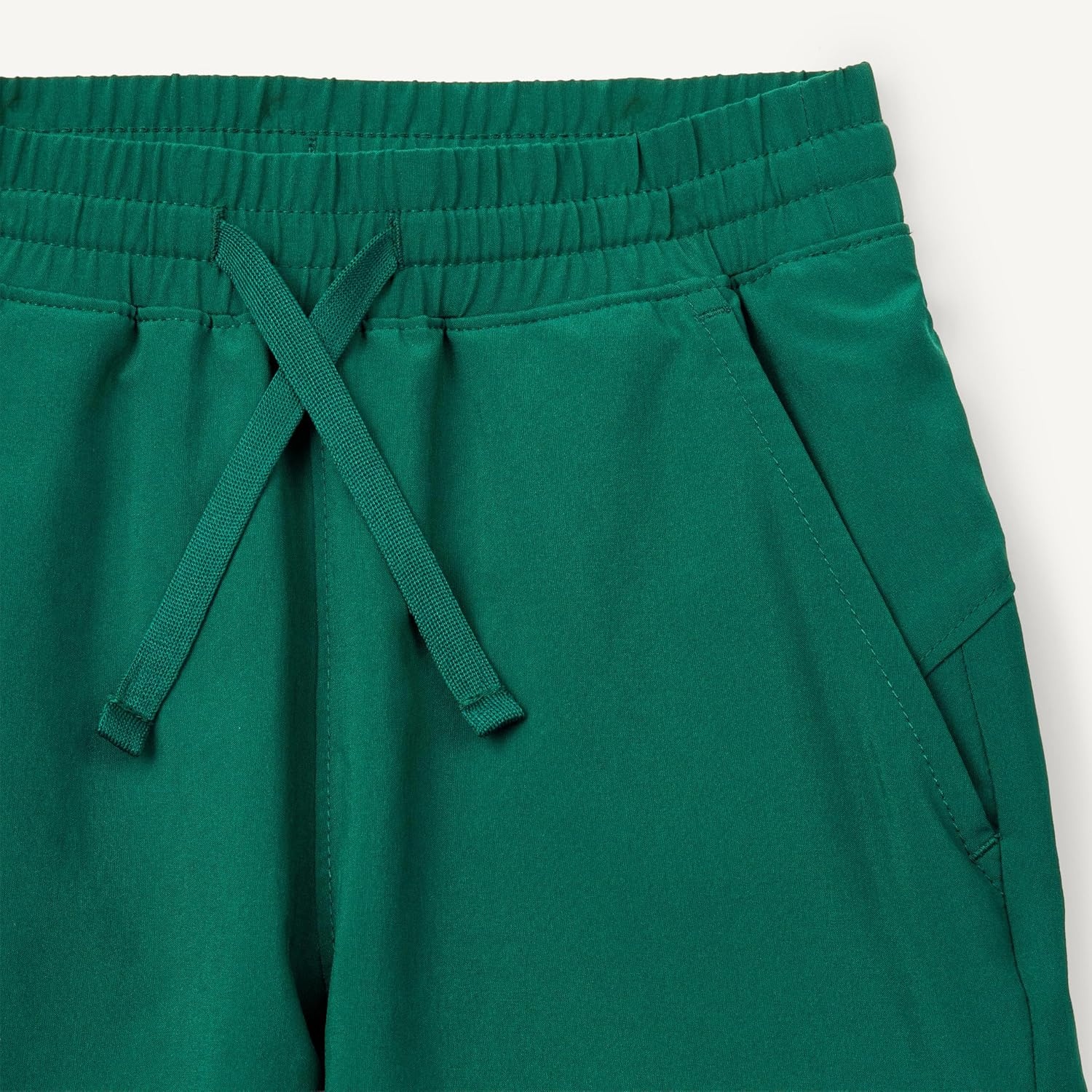 image:imageAmazon Essentials Boys Active Performance Stretch Woven Athletic Training Shorts with LinerDark Green