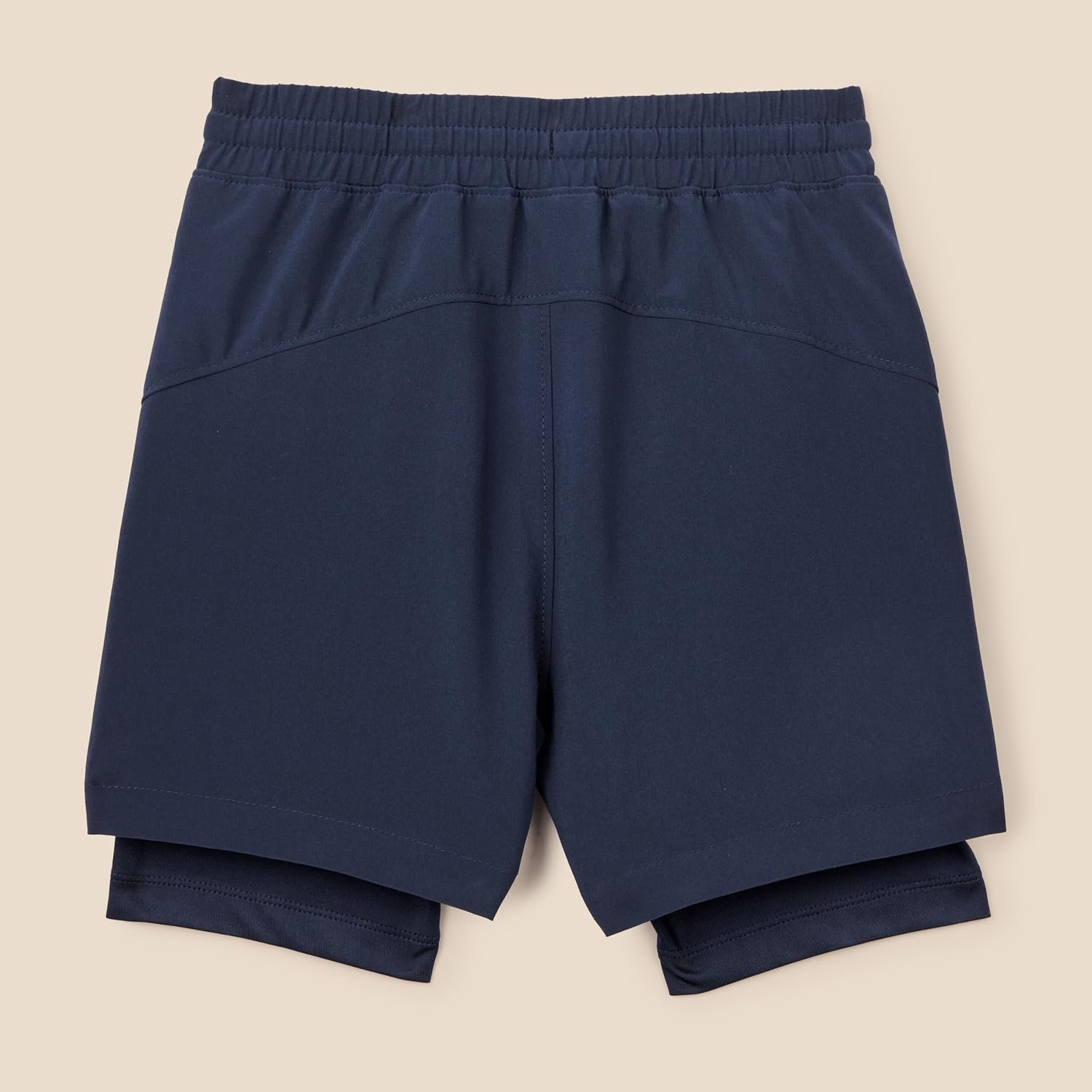 image:imageAmazon Essentials Boys Active Performance Stretch Woven Athletic Training Shorts with LinerNavy