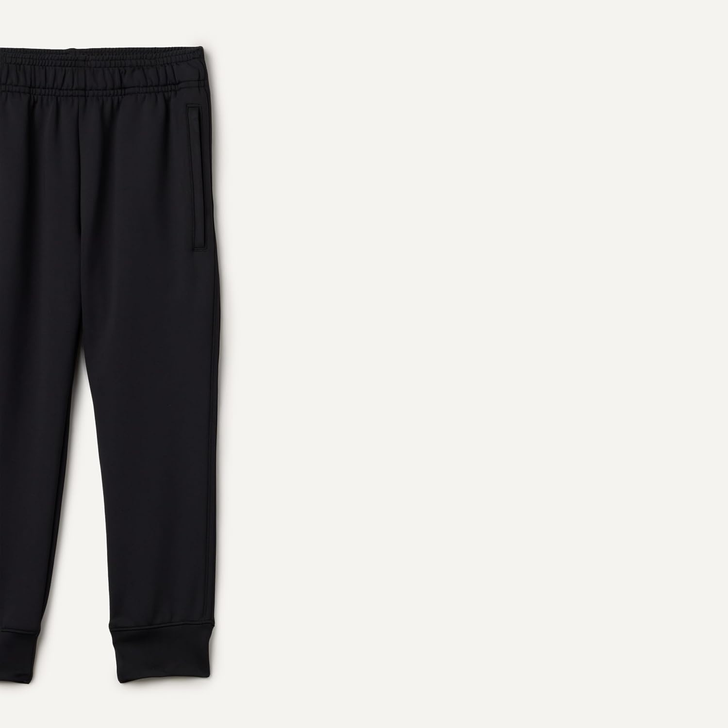 image:imageAmazon Essentials Boys Athletic Performance Stretch Knit Jogger Track PantsBlack