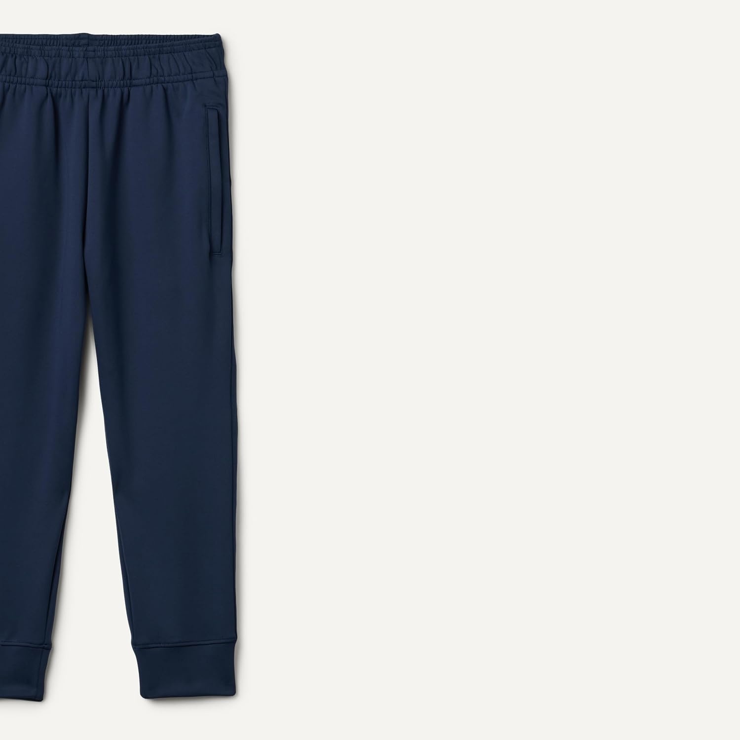 image:imageAmazon Essentials Boys Athletic Performance Stretch Knit Jogger Track PantsNavy