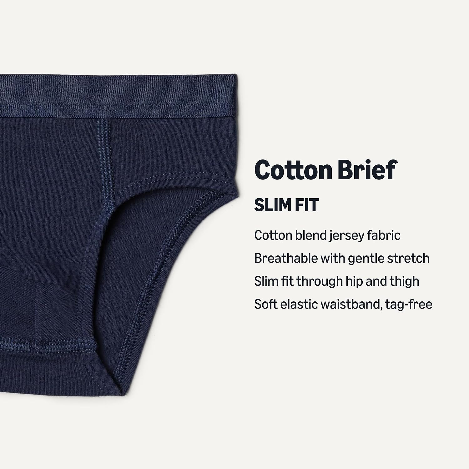 image:imageAmazon Essentials Boys Cotton Jersey Brief UnderwearGrey Red Navy