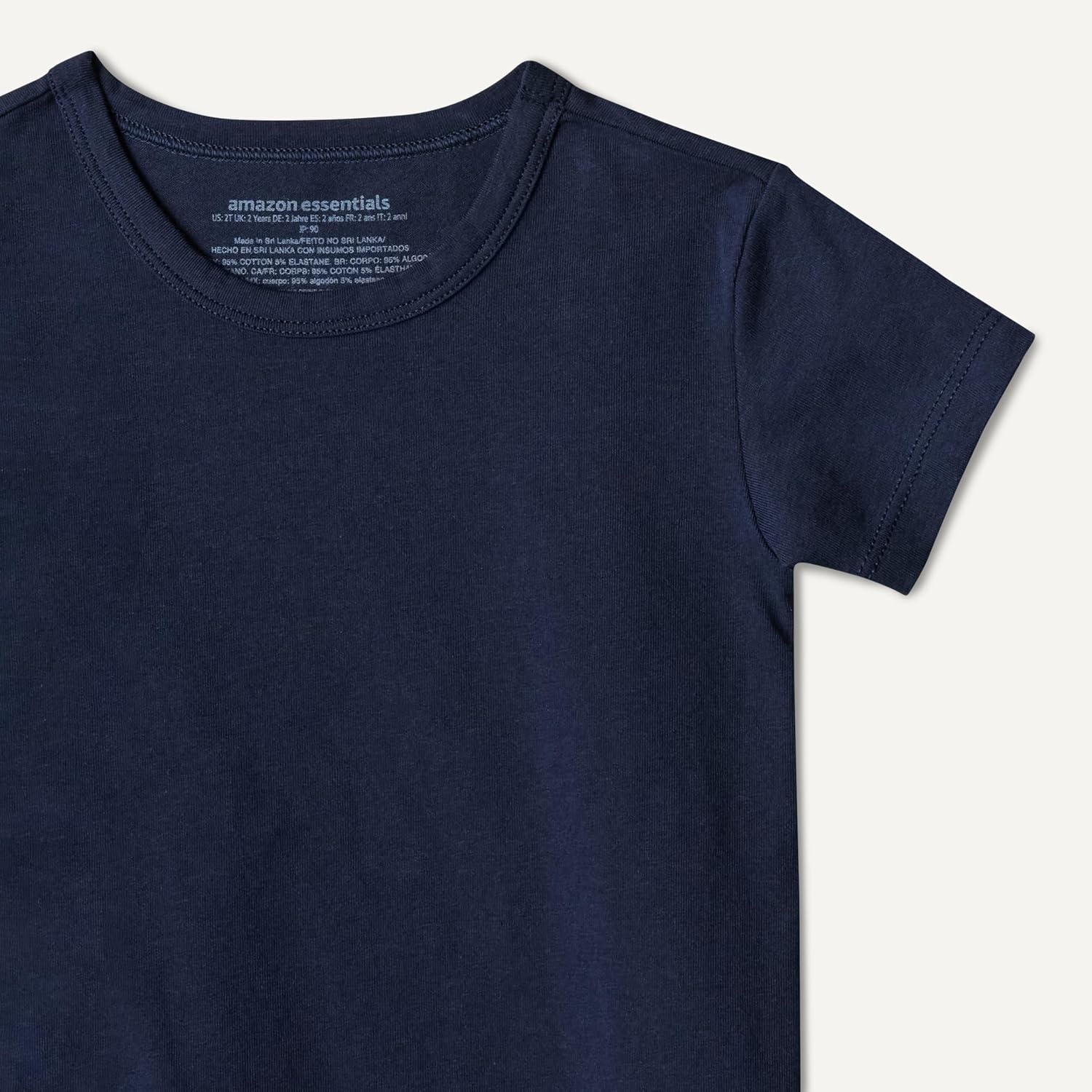 image:imageAmazon Essentials Boys Cotton Jersey Crew Neck UndershirtLight Blue Navy Light Grey Heather