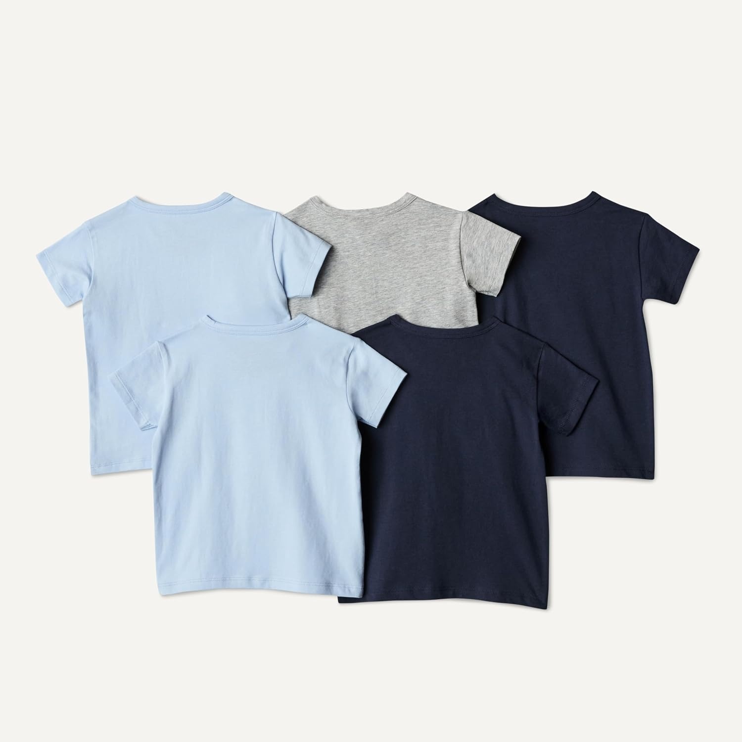 image:imageAmazon Essentials Boys Cotton Jersey Crew Neck UndershirtLight Blue Navy Light Grey Heather