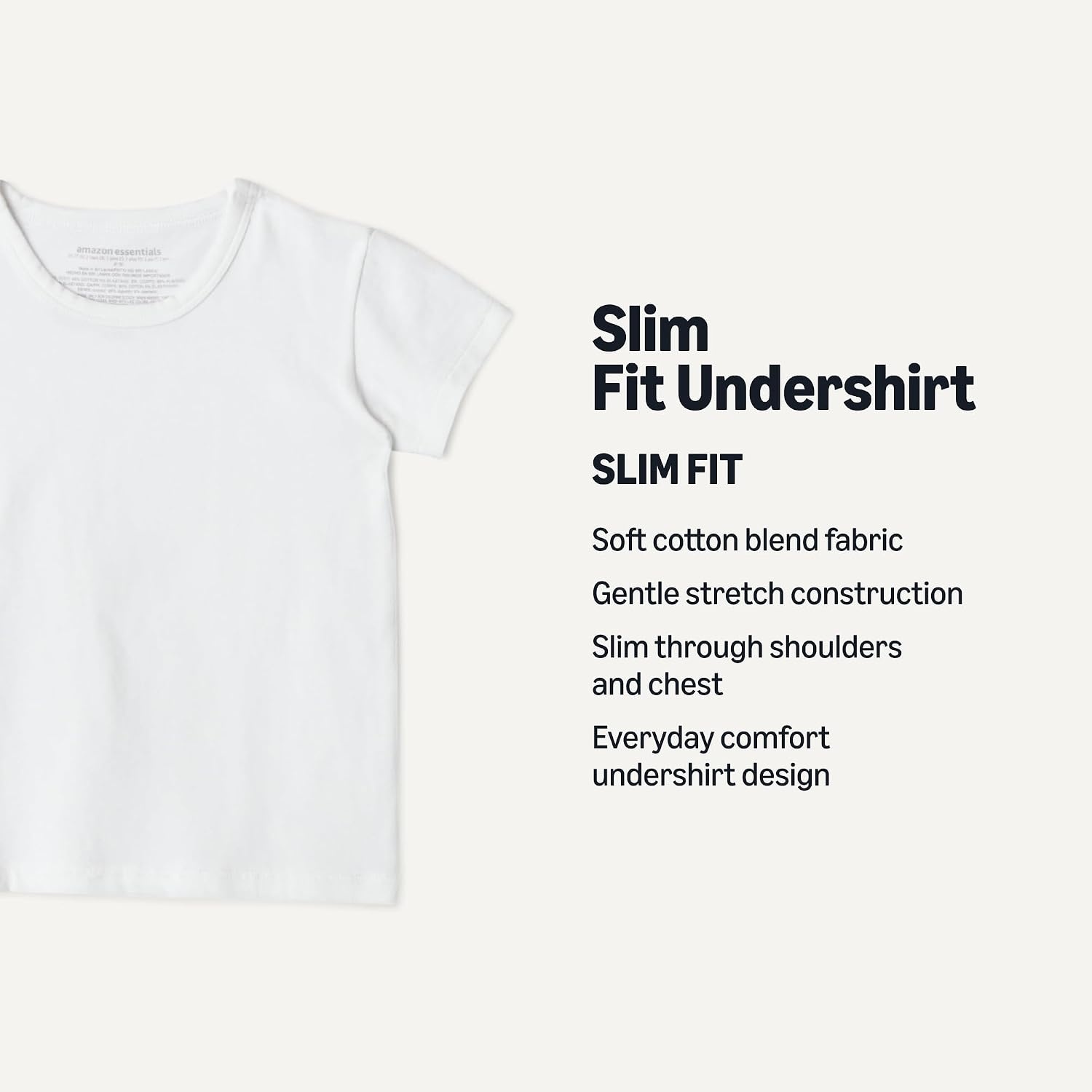 image:imageAmazon Essentials Boys Cotton Jersey Crew Neck UndershirtLight Grey Heather White