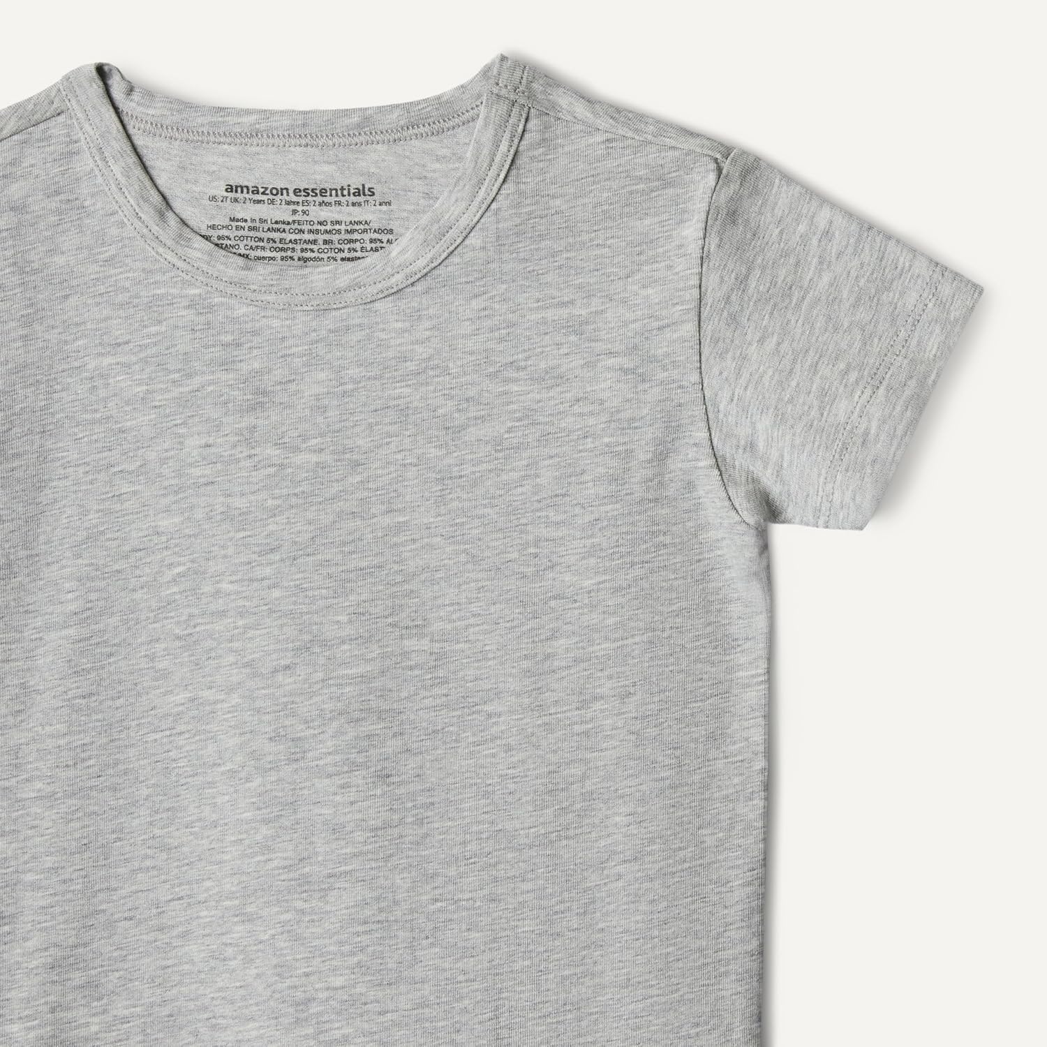 image:imageAmazon Essentials Boys Cotton Jersey Crew Neck UndershirtLight Grey Heather White
