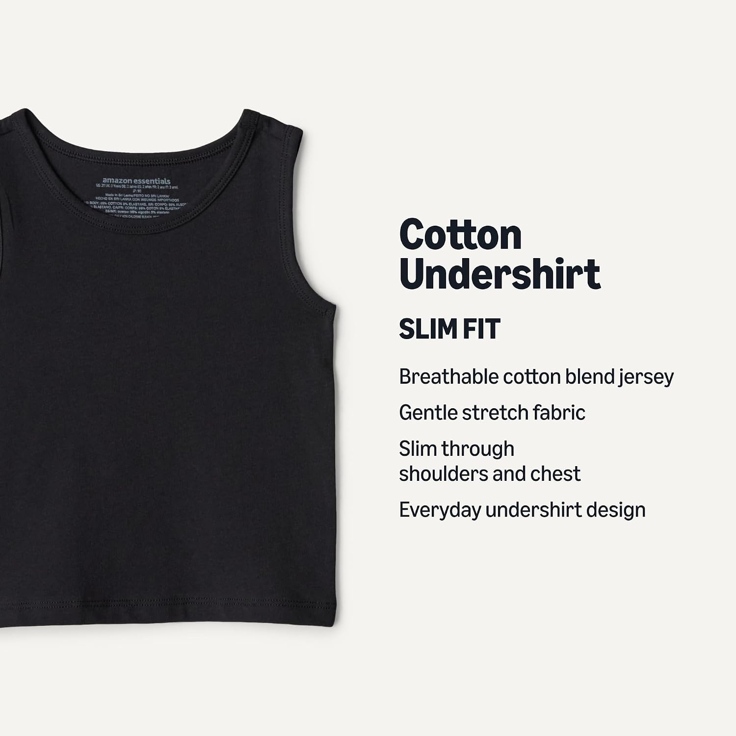 image:imageAmazon Essentials Boys Cotton Jersey Tank Top UndershirtBlack
