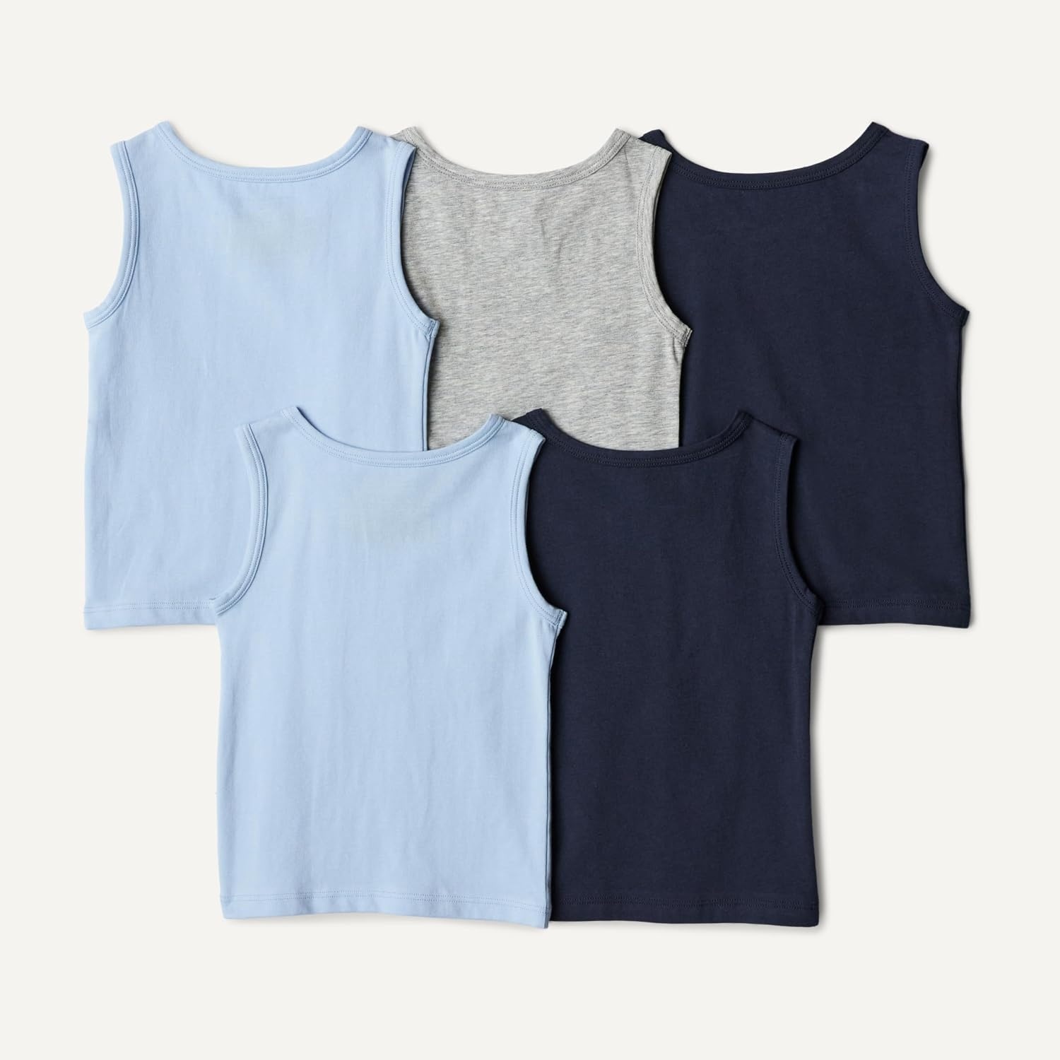 image:imageAmazon Essentials Boys Cotton Jersey Tank Top UndershirtLight Blue Navy Light Grey Heather