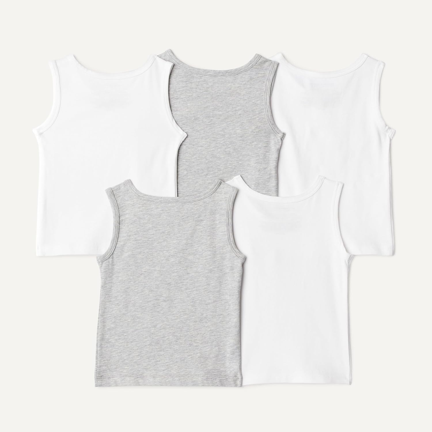 image:imageAmazon Essentials Boys Cotton Jersey Tank Top UndershirtLight Grey Heather White