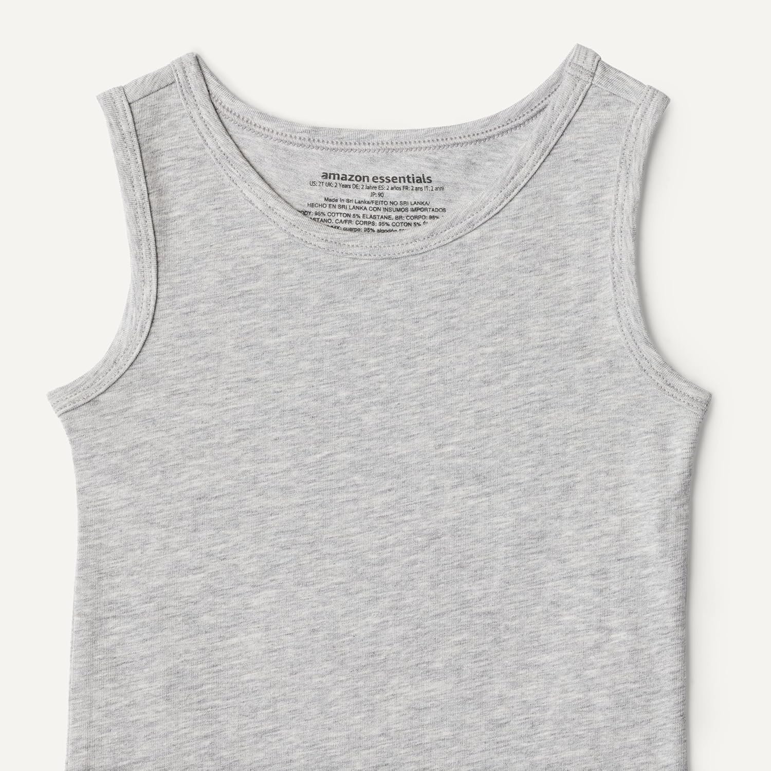 image:imageAmazon Essentials Boys Cotton Jersey Tank Top UndershirtLight Grey Heather White