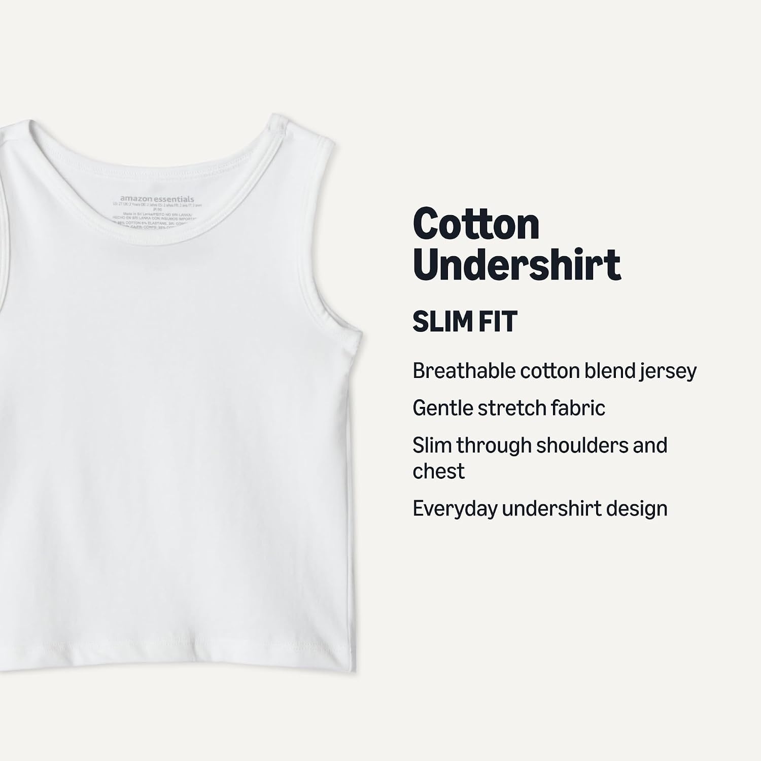 image:imageAmazon Essentials Boys Cotton Jersey Tank Top UndershirtWhite