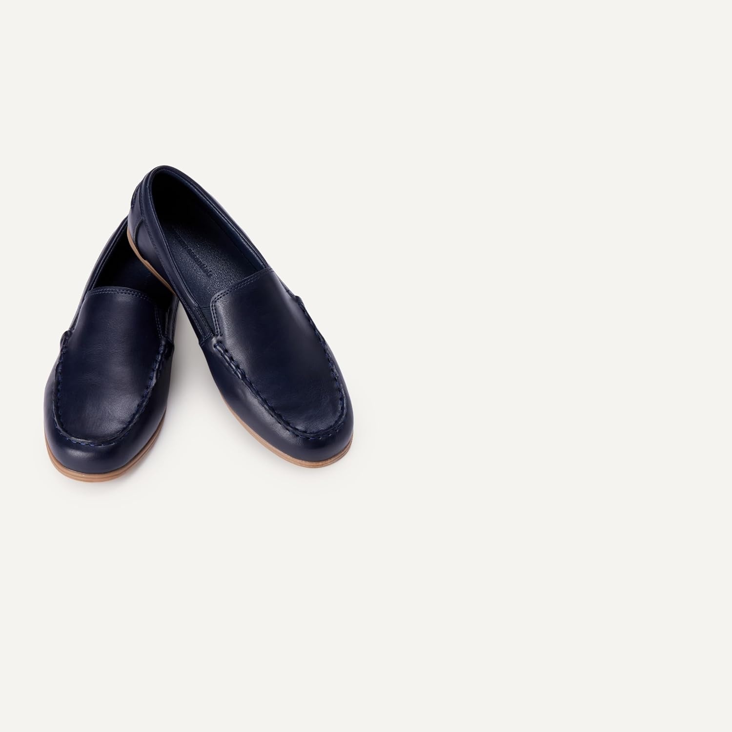 image:imageAmazon Essentials Boys Faux Leather Moc Toe Slipon LoafersNavy