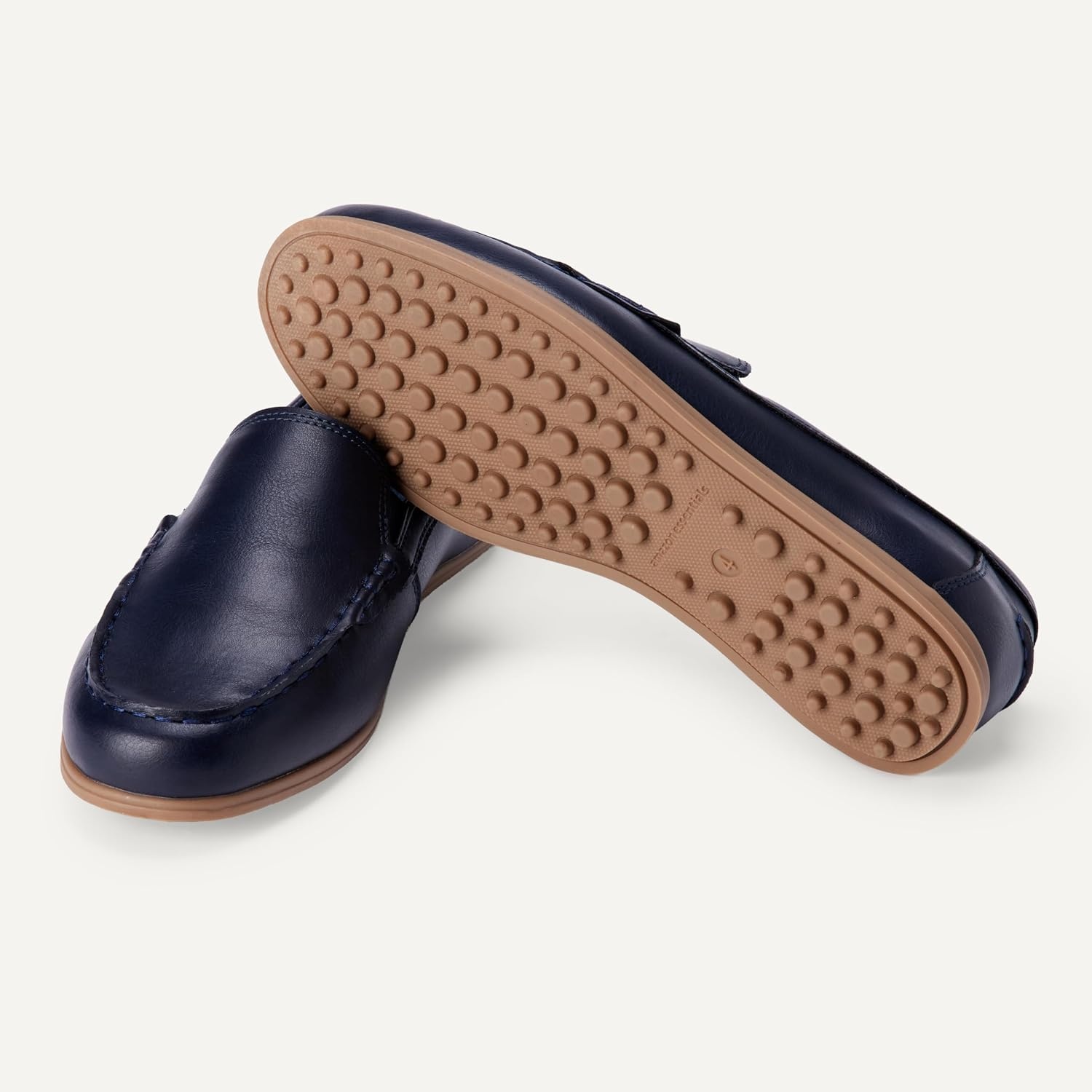 image:imageAmazon Essentials Boys Faux Leather Moc Toe Slipon LoafersNavy