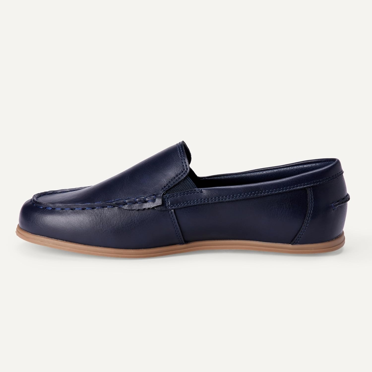 image:imageAmazon Essentials Boys Faux Leather Moc Toe Slipon LoafersNavy