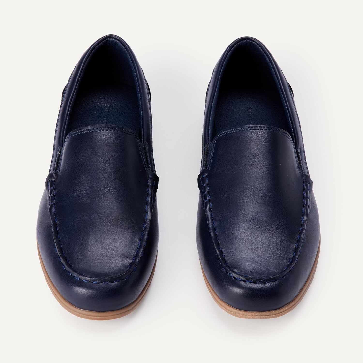 image:imageAmazon Essentials Boys Faux Leather Moc Toe Slipon LoafersNavy