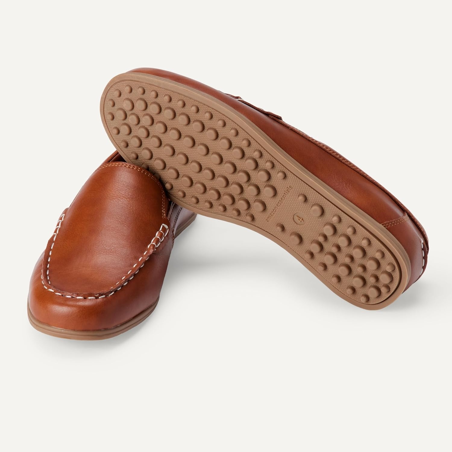 image:imageAmazon Essentials Boys Faux Leather Moc Toe Slipon LoafersTan