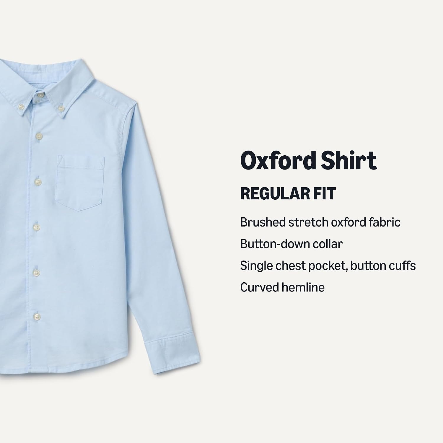 image:imageAmazon Essentials Boys Long Sleeve Oxford Button Down ShirtLight Blue