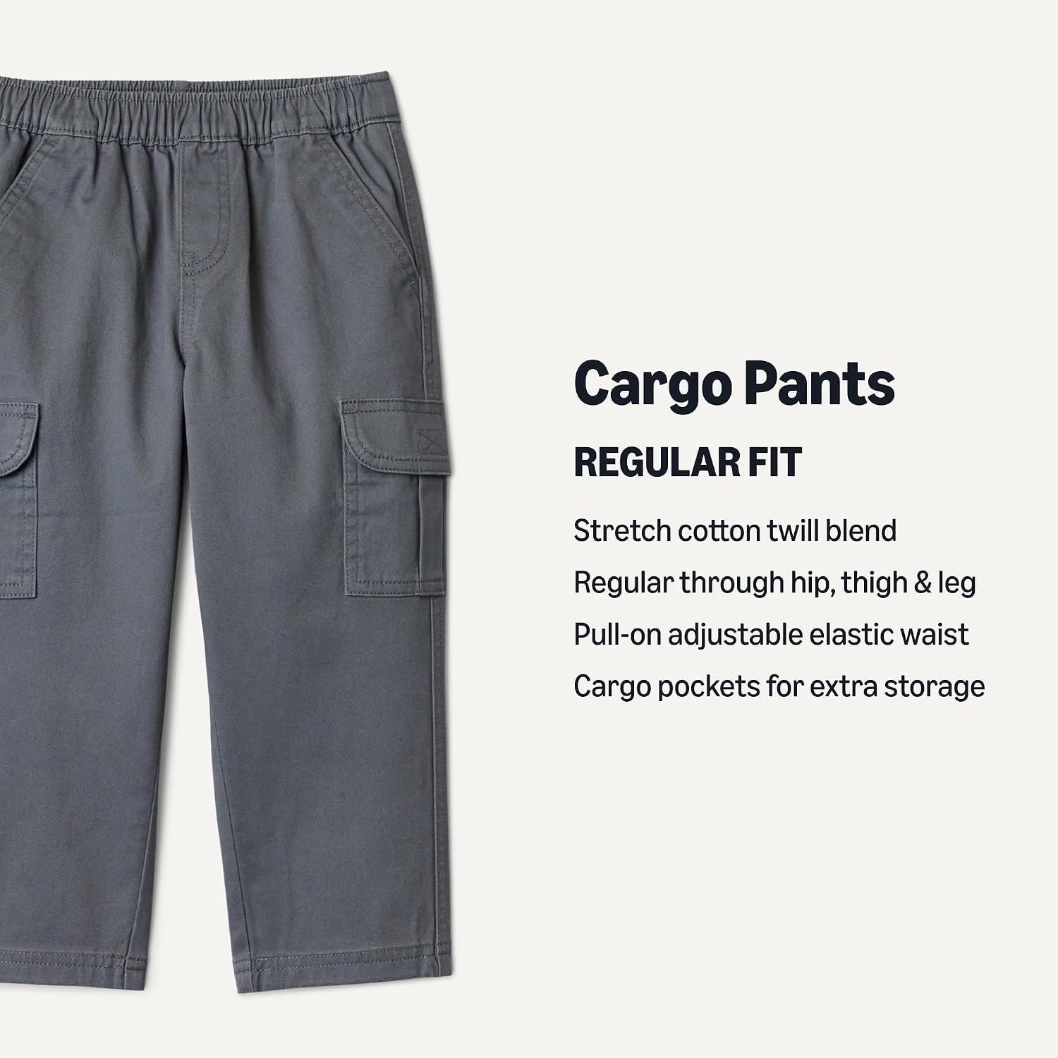 image:imageAmazon Essentials Boys Pull on Cargo PantsIron Grey