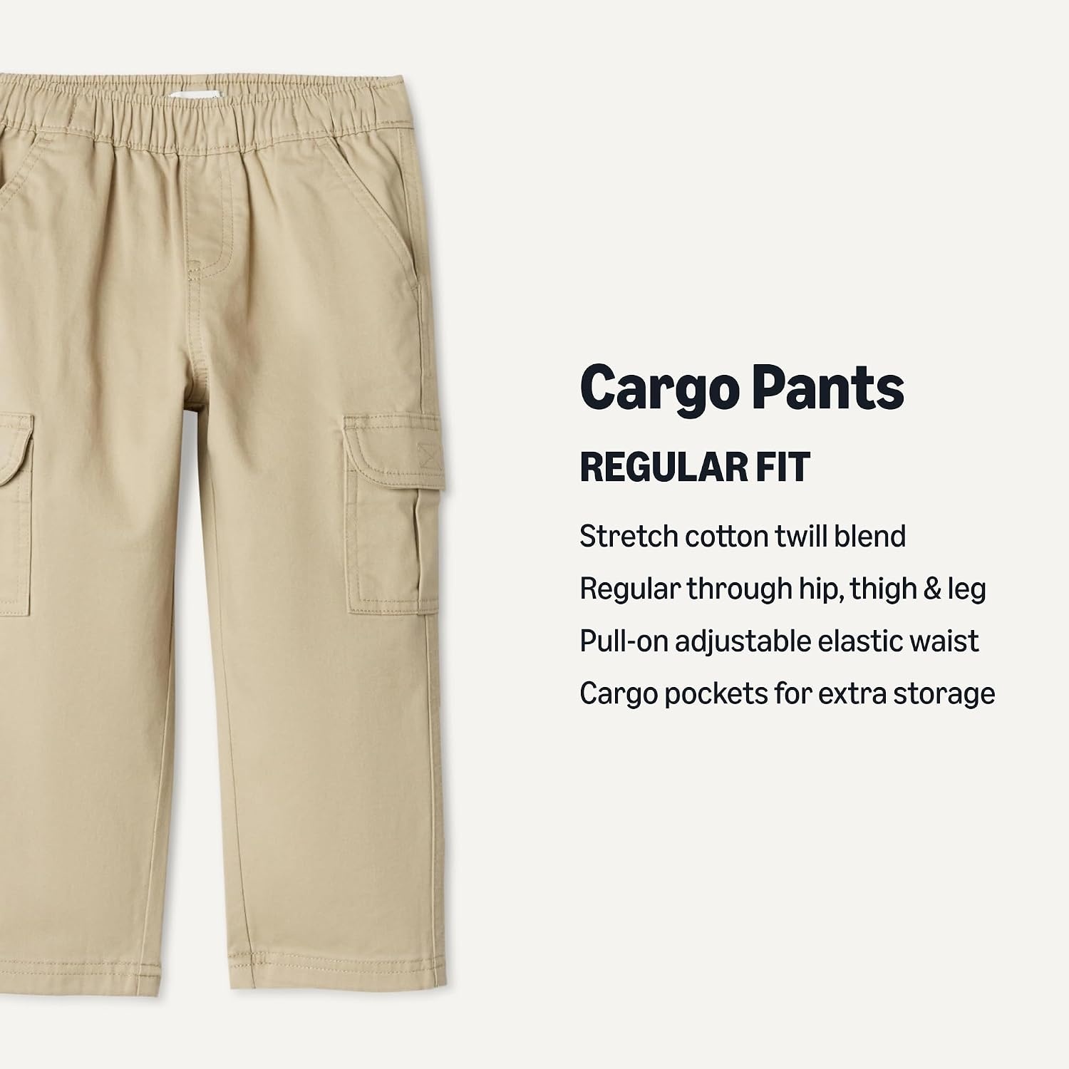 image:imageAmazon Essentials Boys Pull on Cargo PantsKhaki Tan