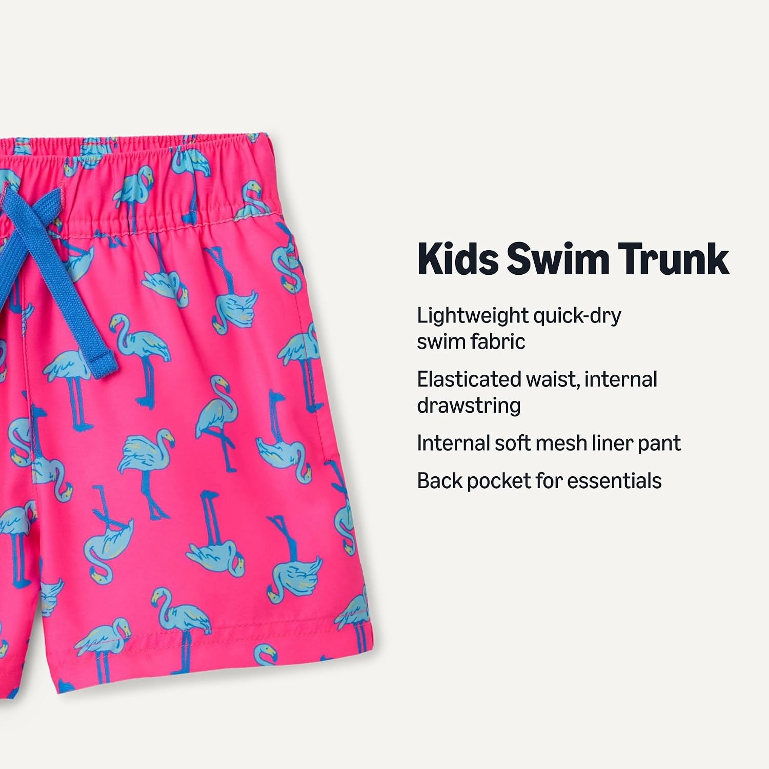 image:imageAmazon Essentials Boys Quick Dry Swimming Board Shorts Swim TrunksBright Pink Flamingo
