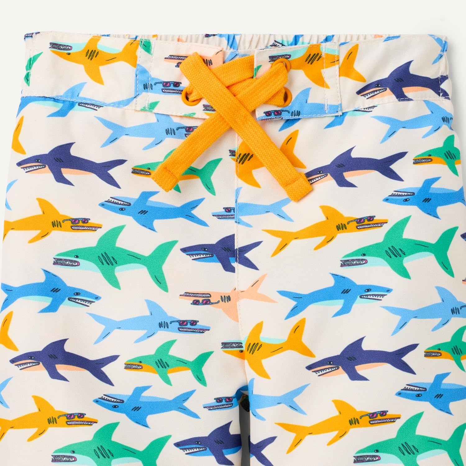 image:imageAmazon Essentials Boys Quick Dry Swimming Board Shorts Swim TrunksIvory Sharks