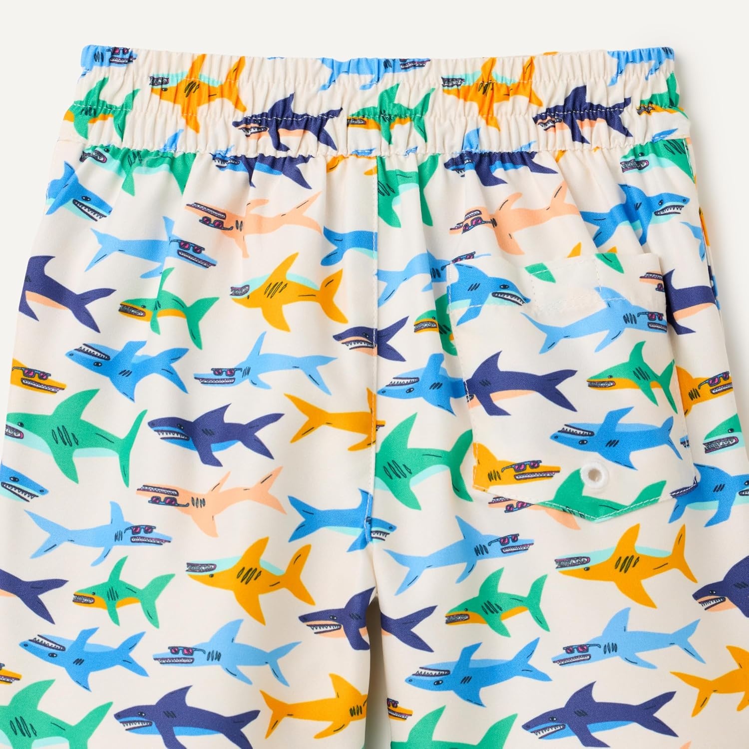 image:imageAmazon Essentials Boys Quick Dry Swimming Board Shorts Swim TrunksIvory Sharks