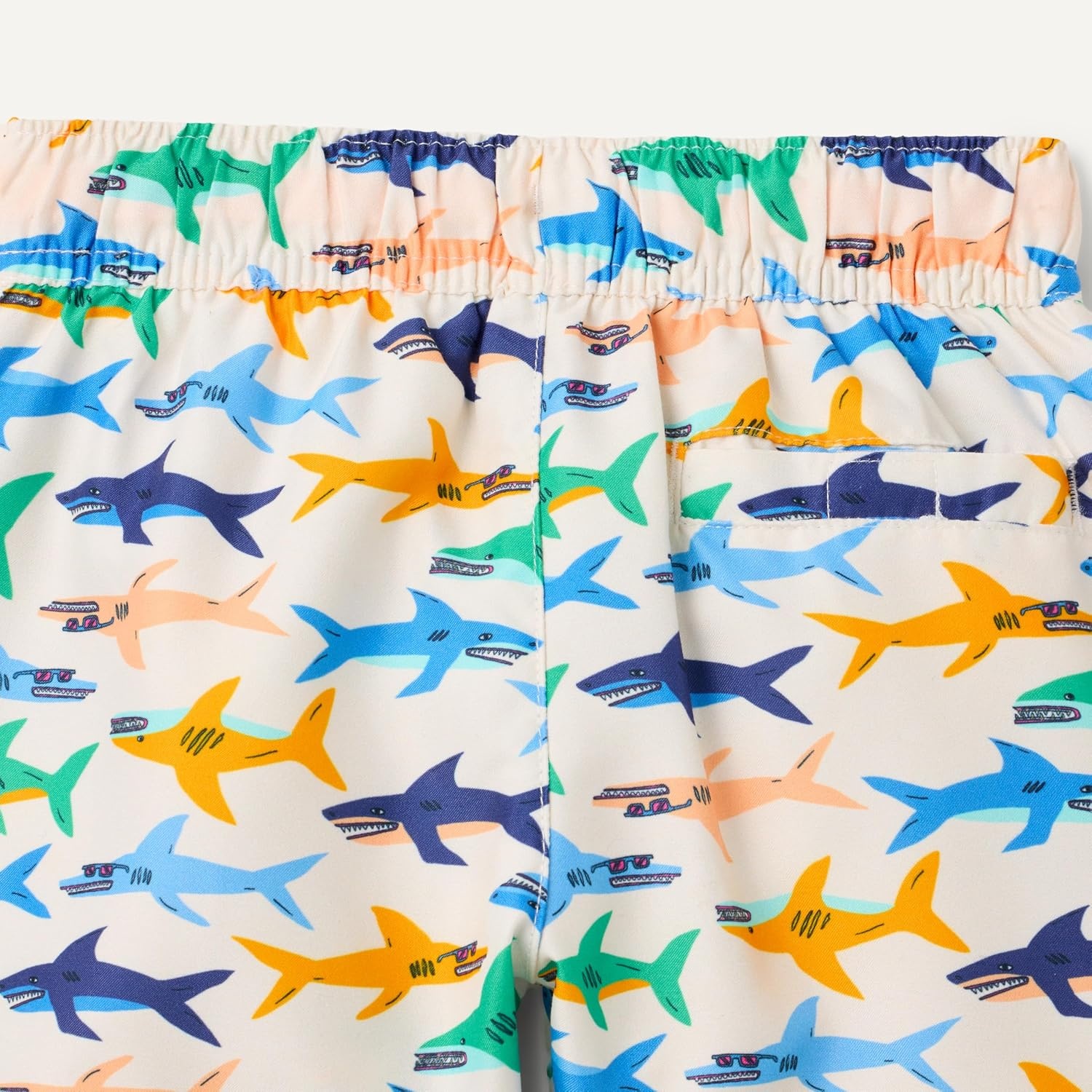 image:imageAmazon Essentials Boys Quick Dry Swimming Board Shorts Swim TrunksIvory Sharks