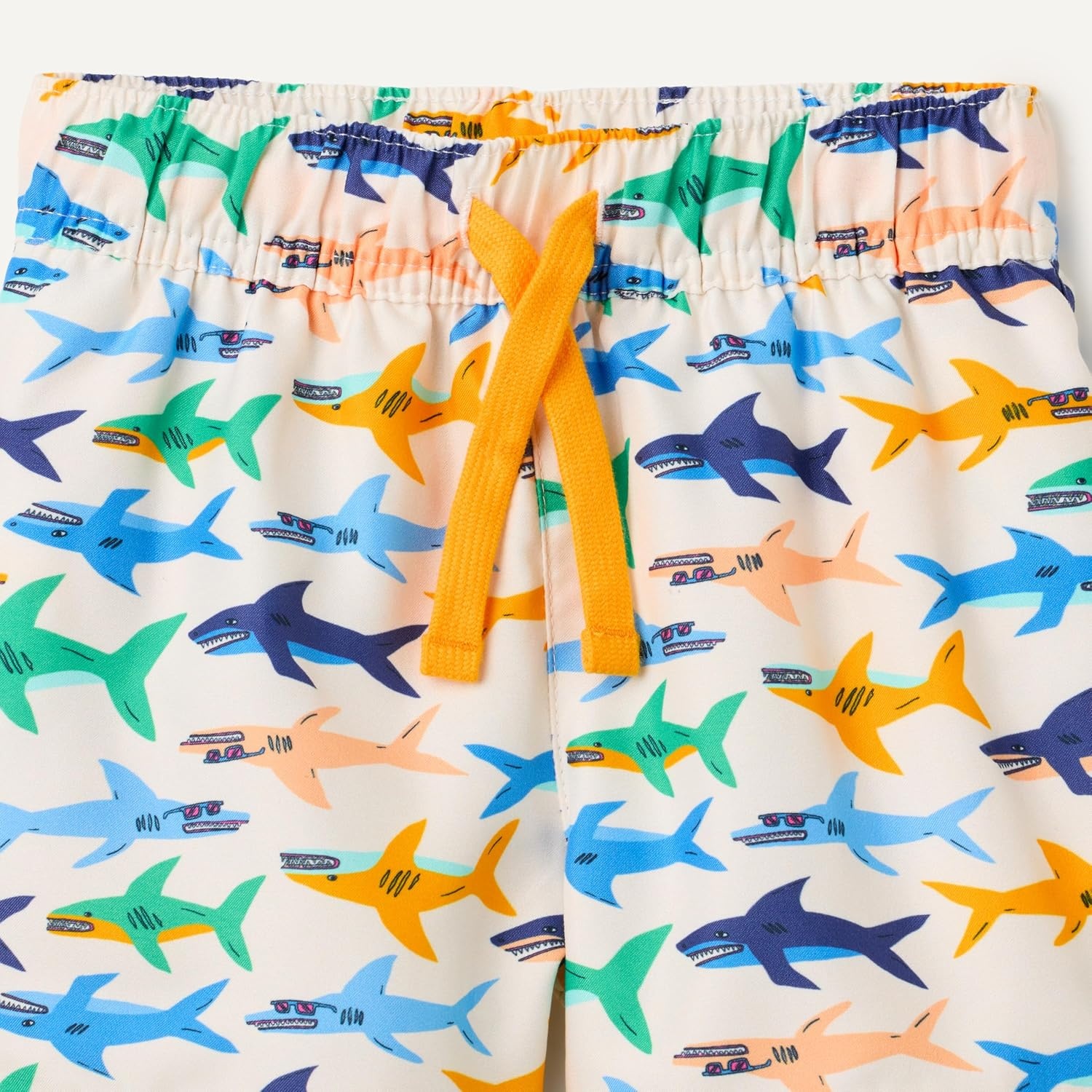 image:imageAmazon Essentials Boys Quick Dry Swimming Board Shorts Swim TrunksIvory Sharks