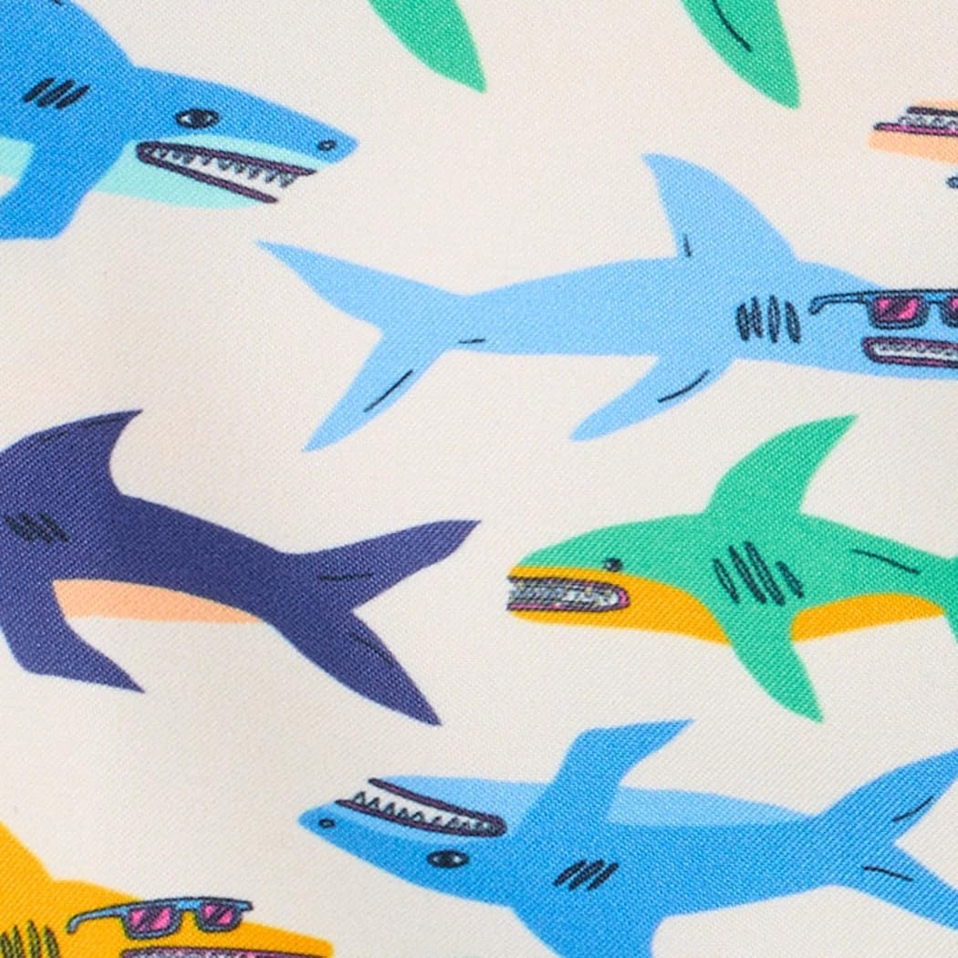 image:imageAmazon Essentials Boys Quick Dry Swimming Board Shorts Swim TrunksIvory Sharks