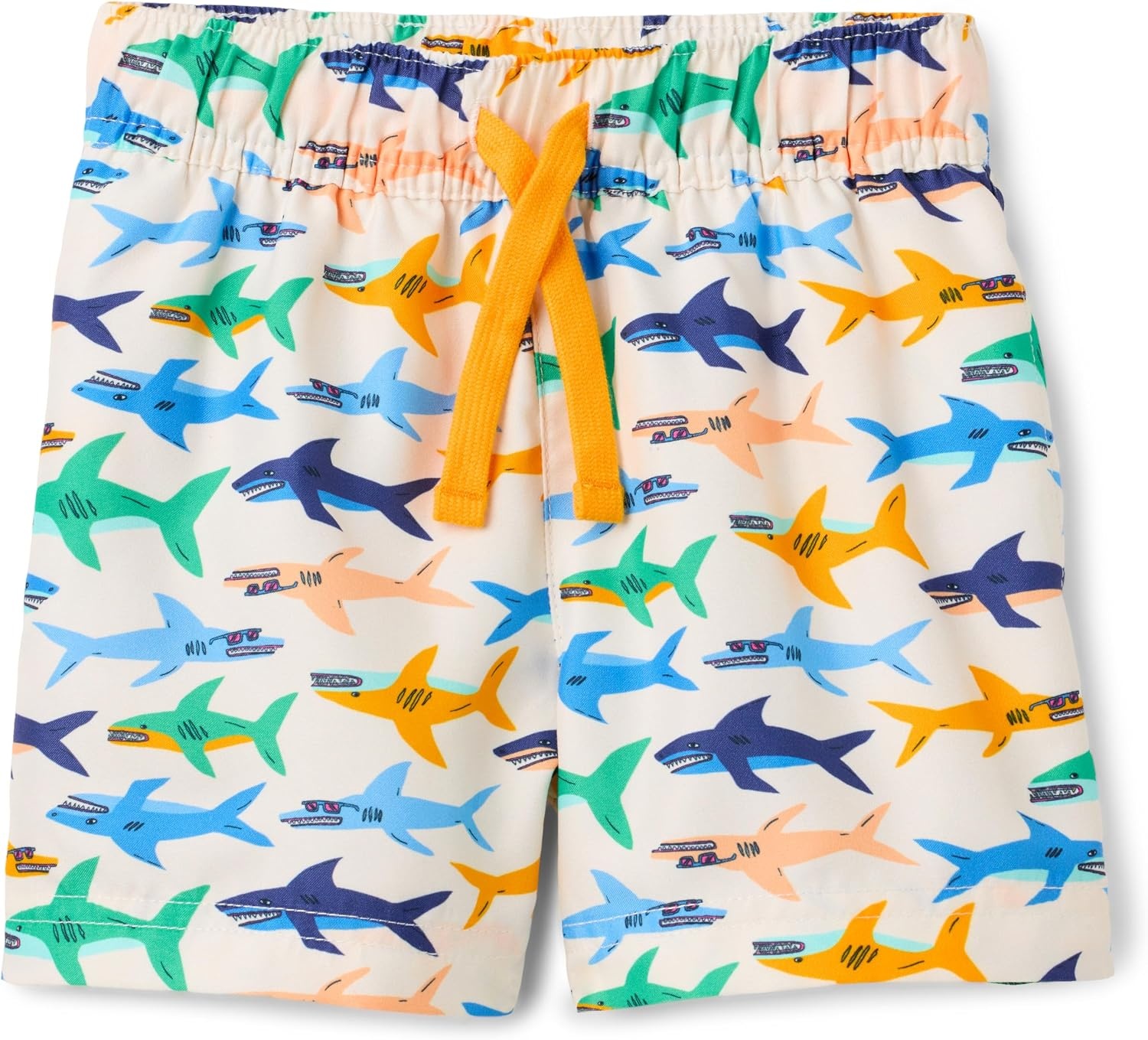image:imageAmazon Essentials Boys Quick Dry Swimming Board Shorts Swim TrunksIvory Sharks