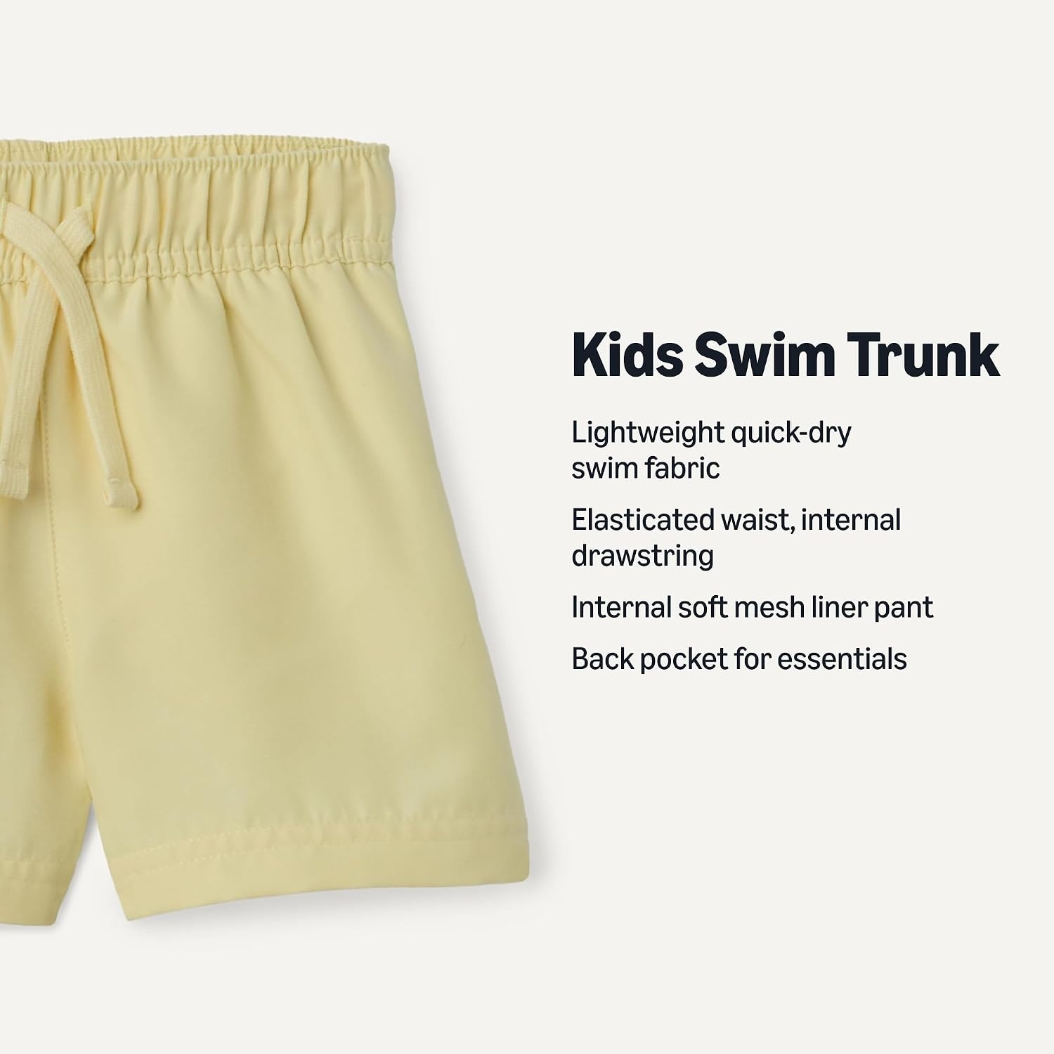 image:imageAmazon Essentials Boys Quick Dry Swimming Board Shorts Swim TrunksLight Yellow