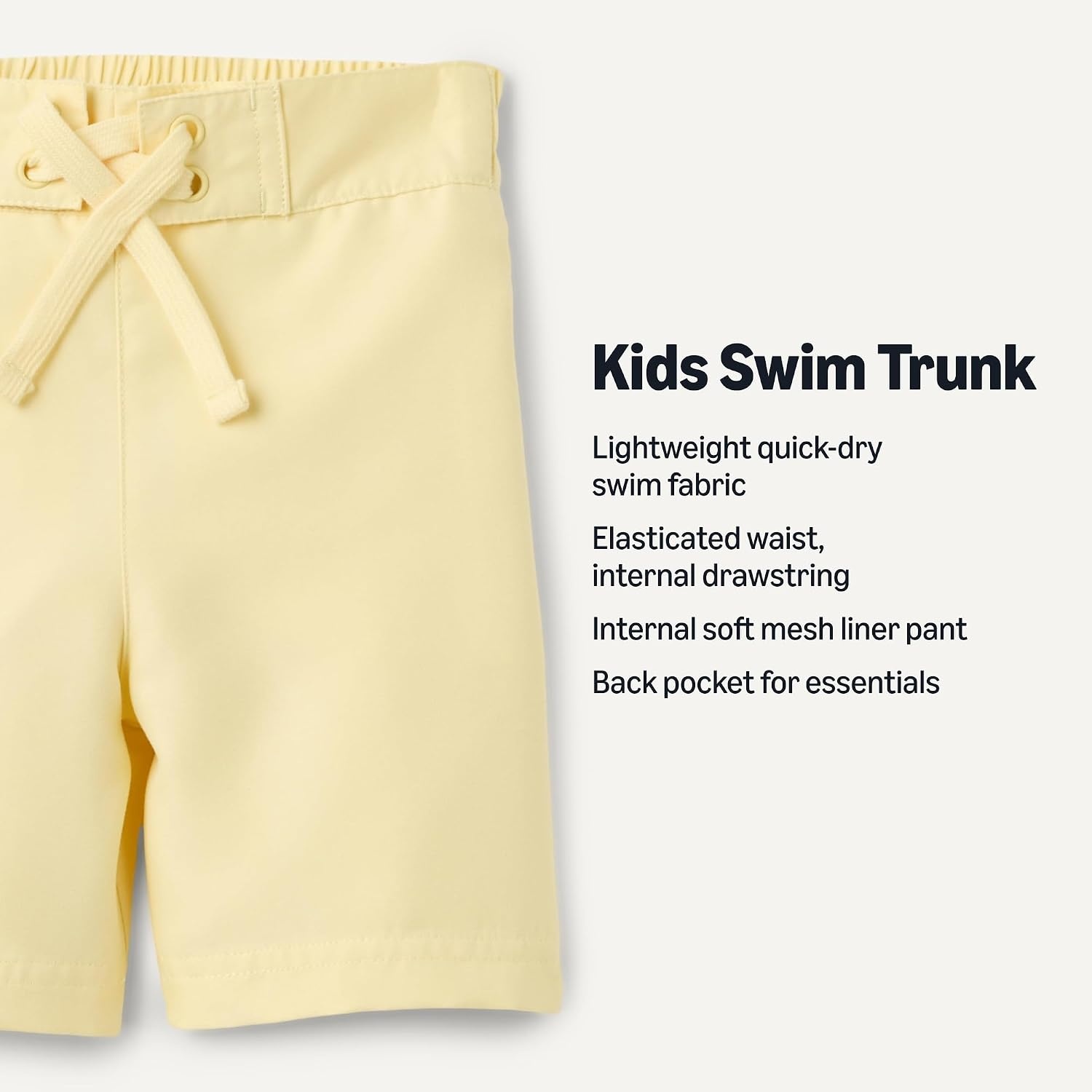 image:imageAmazon Essentials Boys Quick Dry Swimming Board Shorts Swim TrunksLight Yellow