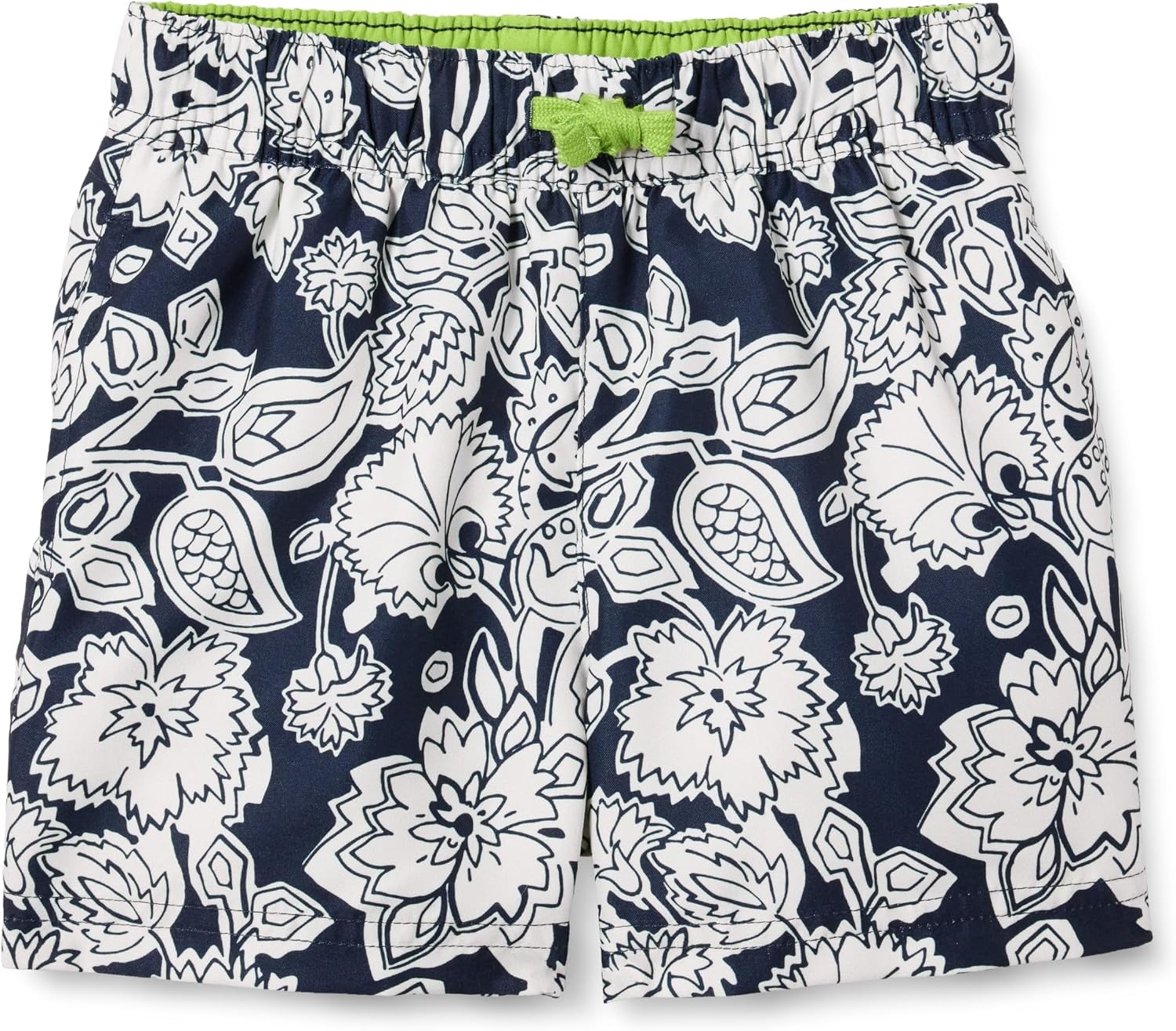 image:imageAmazon Essentials Boys Quick Dry Swimming Board Shorts Swim TrunksNavy Folk Floral