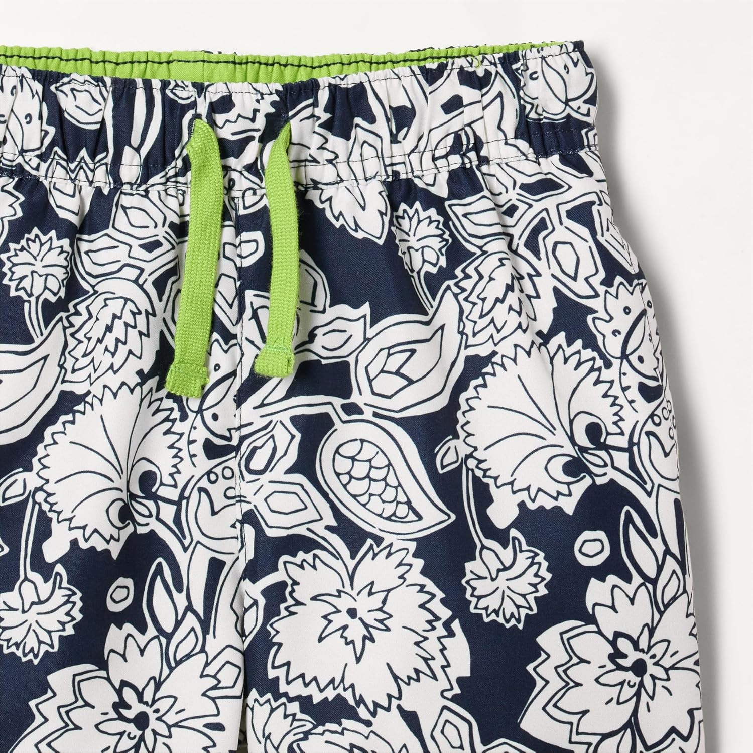 image:imageAmazon Essentials Boys Quick Dry Swimming Board Shorts Swim TrunksNavy Folk Floral
