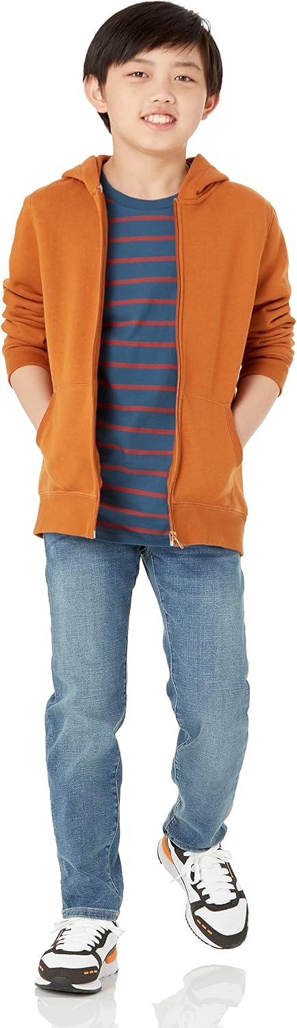 image:imageAmazon Essentials Boys Regular StraightFit JeansLight Wash
