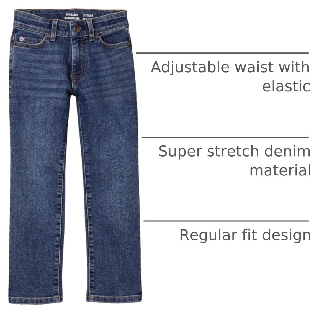 image:imageAmazon Essentials Boys Regular StraightFit JeansMedium Wash