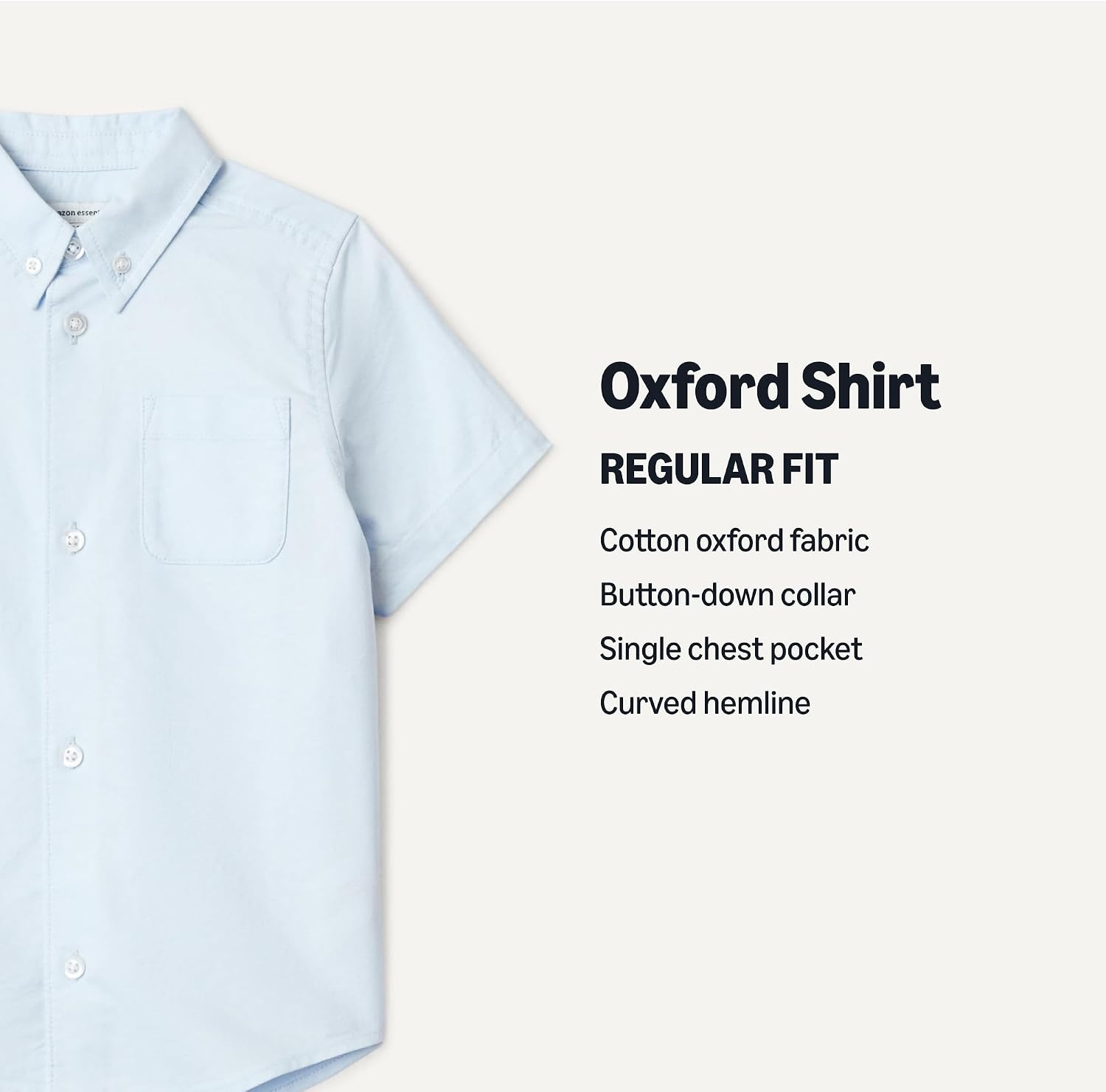 image:imageAmazon Essentials Boys Short Sleeve Oxford ShirtLight Blue