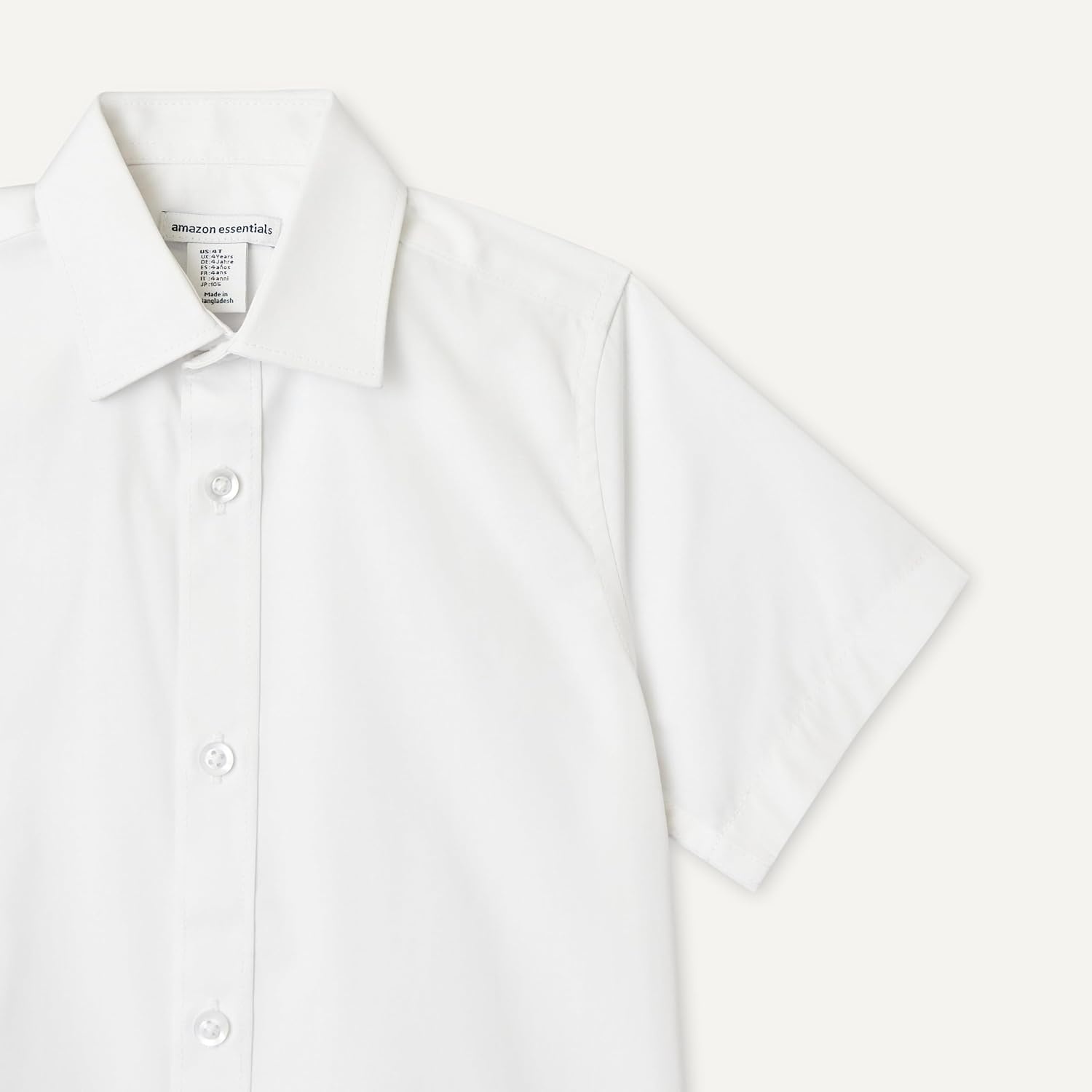 image:imageAmazon Essentials Boys Short Sleeve Poplin ShirtBright White