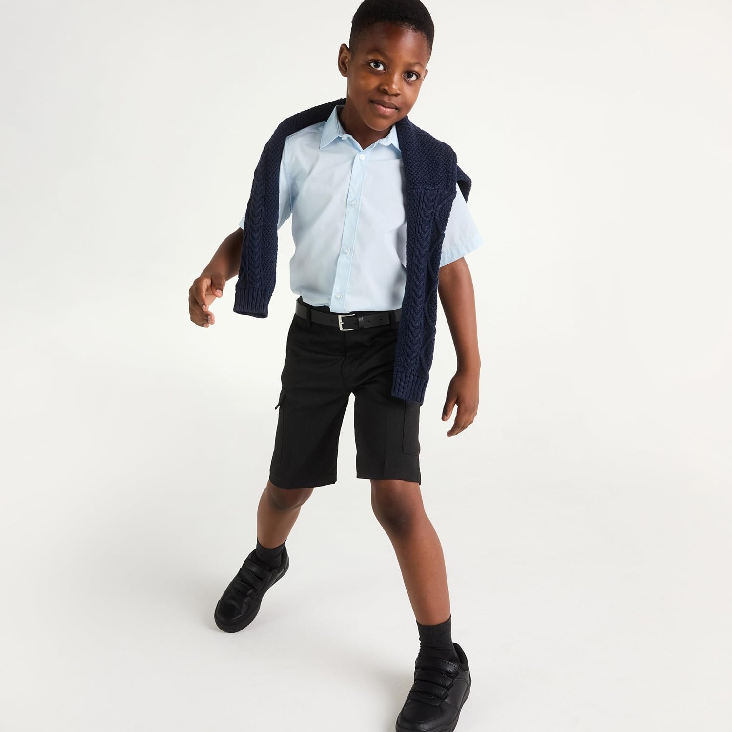 image:imageAmazon Essentials Boys Short Sleeve Poplin ShirtLight Blue