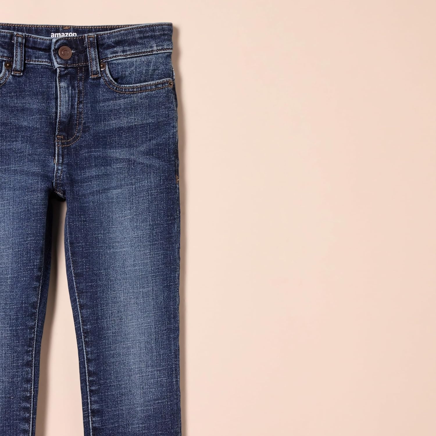 image:imageAmazon Essentials Boys Slim Fit Stretch Denim Straight Leg JeansDark Wash