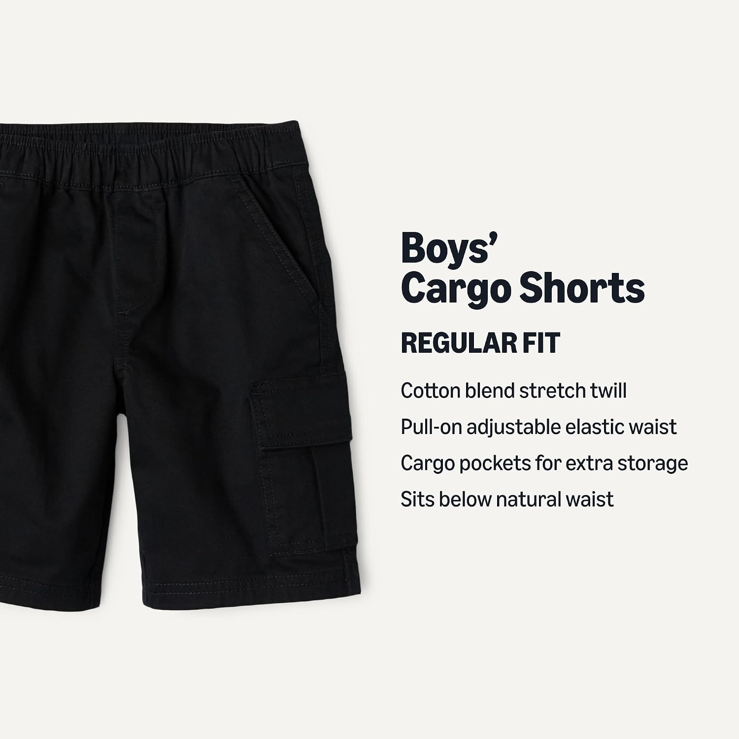 image:imageAmazon Essentials Boys Stretch Pull On Cargo ShortsBlack