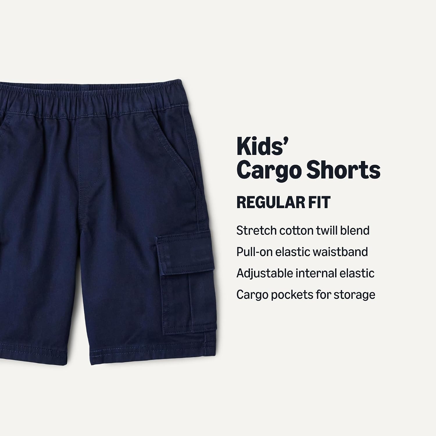 image:imageAmazon Essentials Boys Stretch Pull On Cargo ShortsNavy