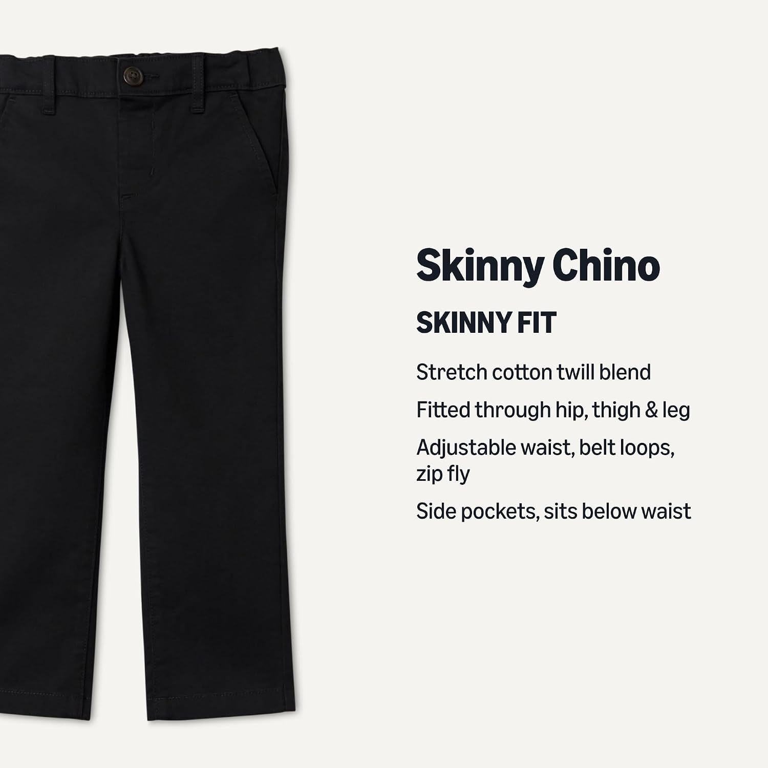 image:imageAmazon Essentials Boys Stretch Skinny Fit Chino PantsBlack