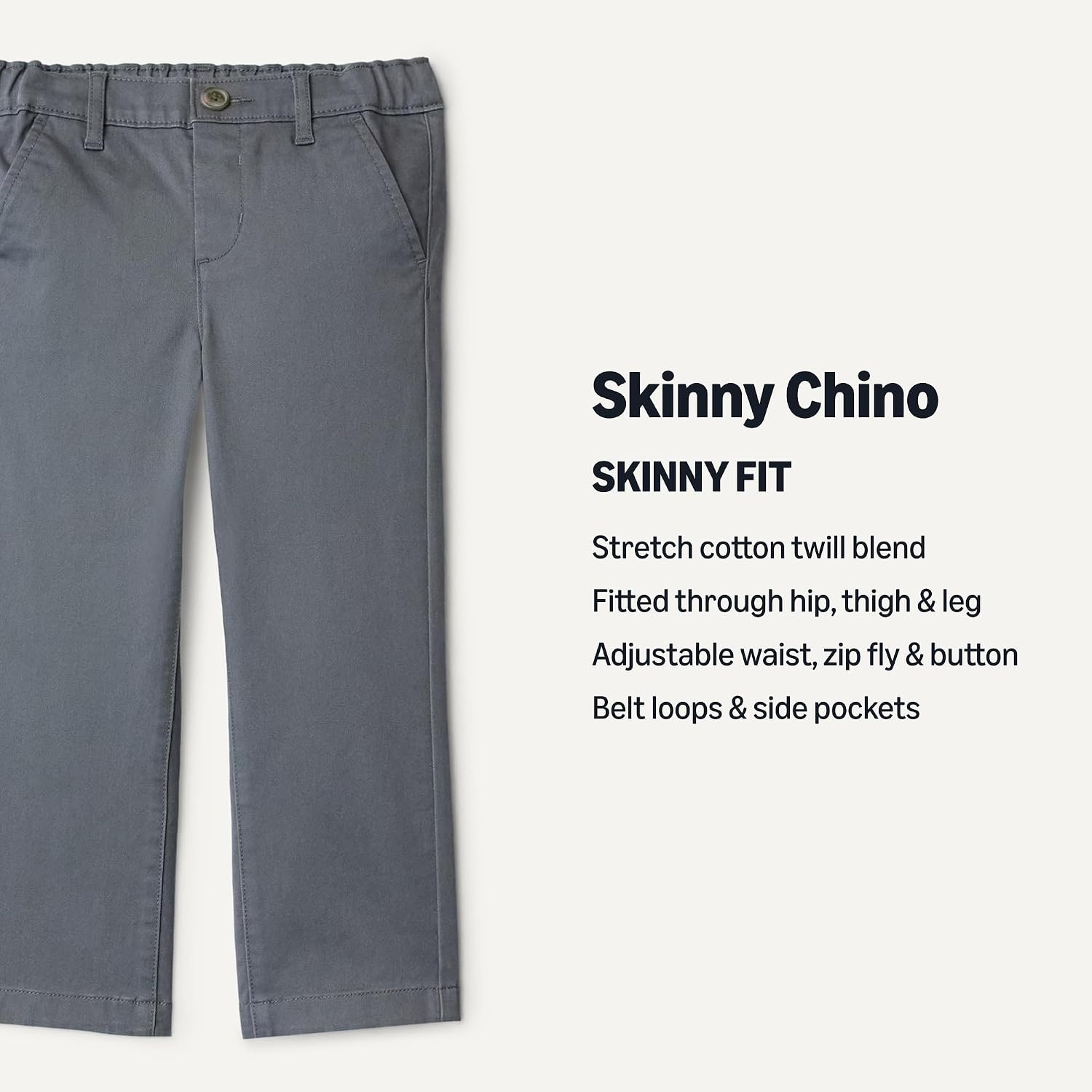 image:imageAmazon Essentials Boys Stretch Skinny Fit Chino PantsIron Grey