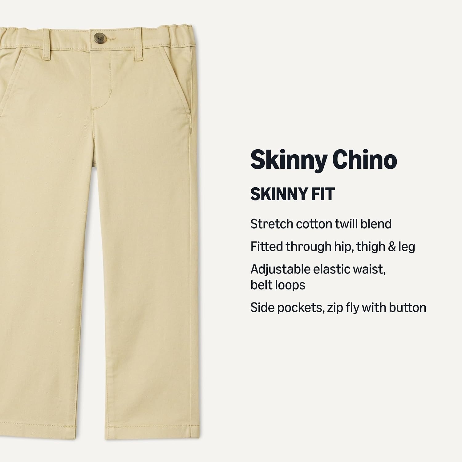 image:imageAmazon Essentials Boys Stretch Skinny Fit Chino PantsKhaki Tan