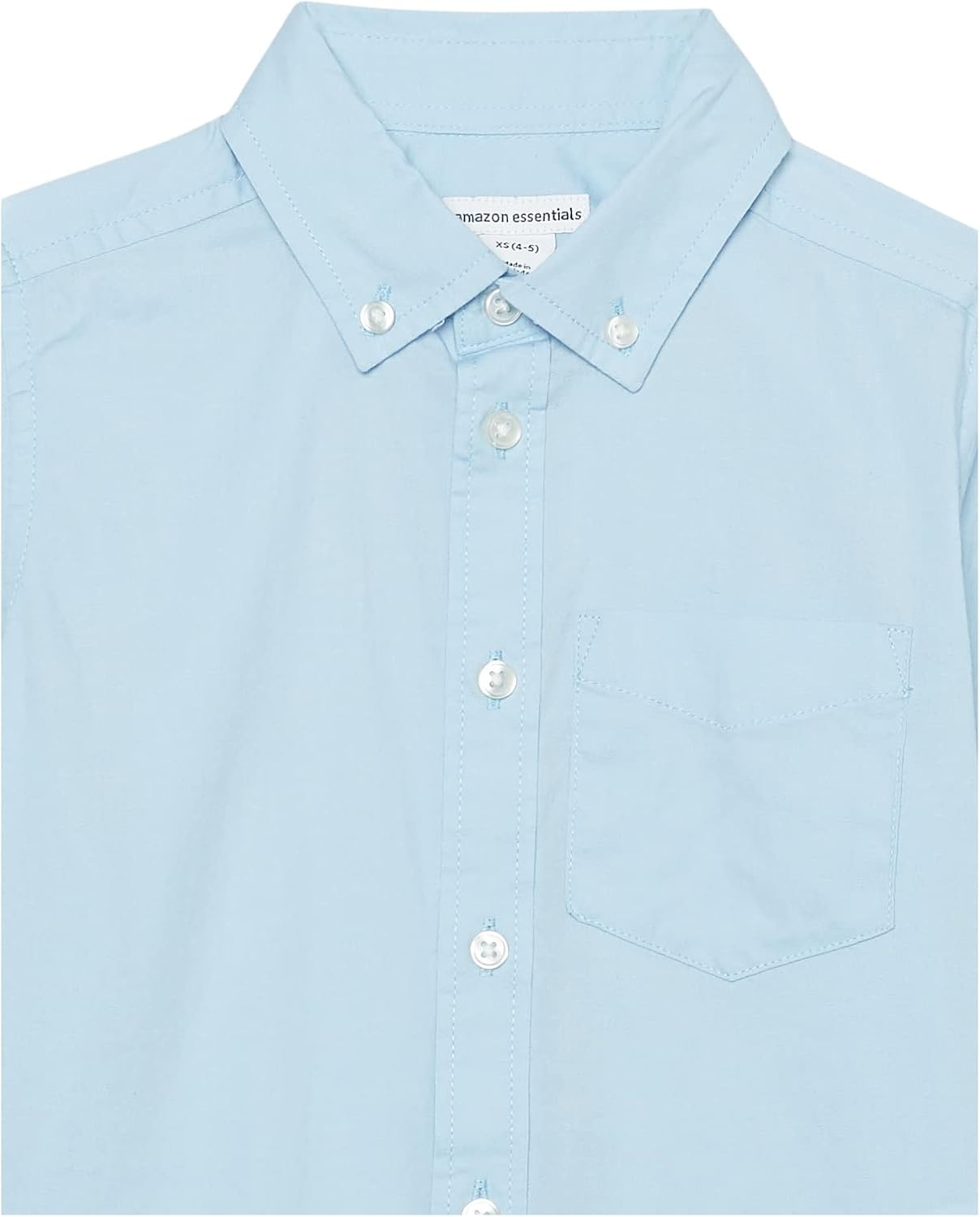 image:imageAmazon Essentials Boys Uniform ShortSleeve Woven Stretch Poplin ButtonDown Shirts Pack of 3Blue