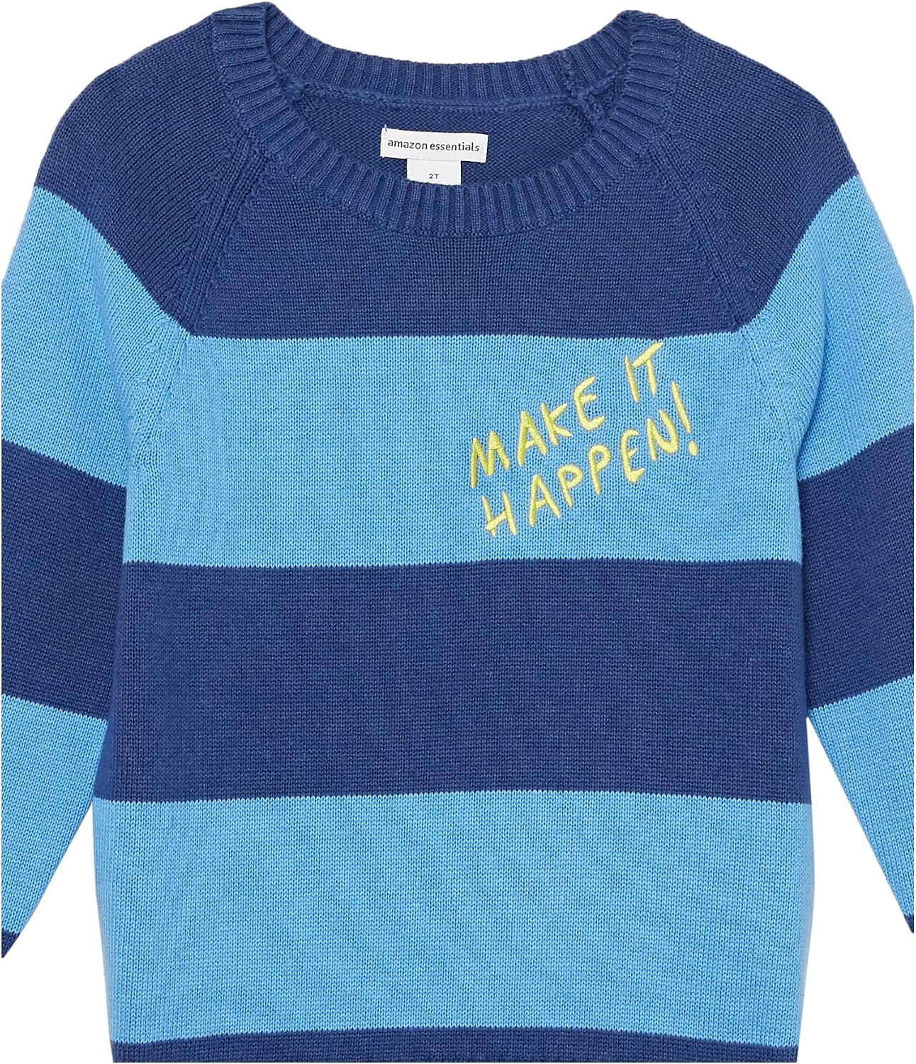 image:imageAmazon Essentials Boys and Toddlers Cotton Knit Pullover Crewneck SweaterBlue Navy Rugby Stripe